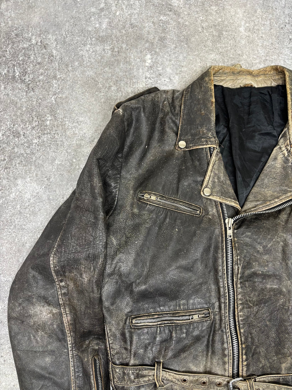 ～1990s Vintage Distressed Leather Riders Jacket