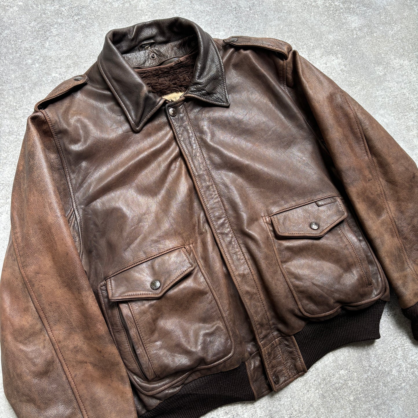 【~1990‘s】G-1 Type Brown Leather Fright Jacket