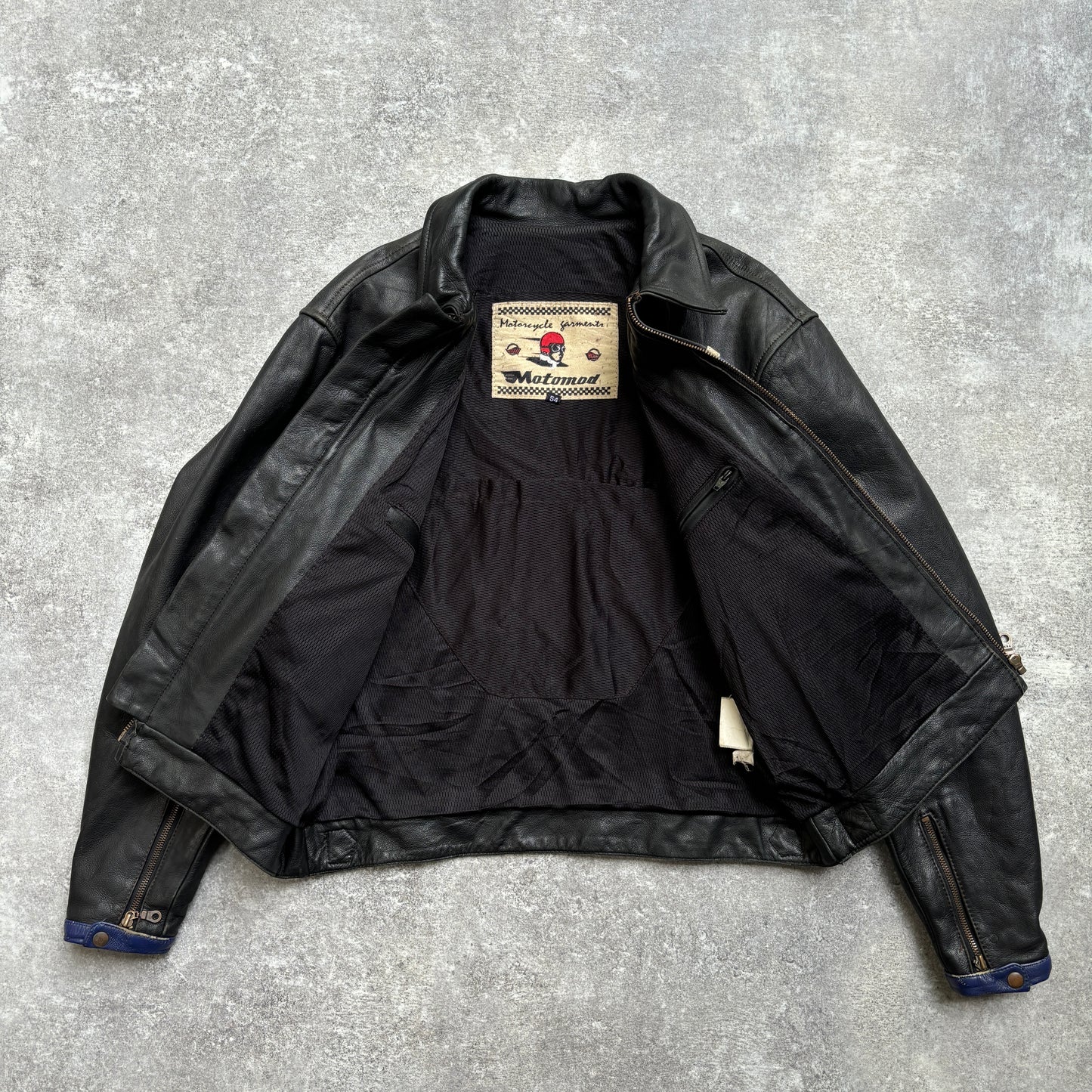 【~1990‘s】Black Leather Riders Jacket『Moto Mod』