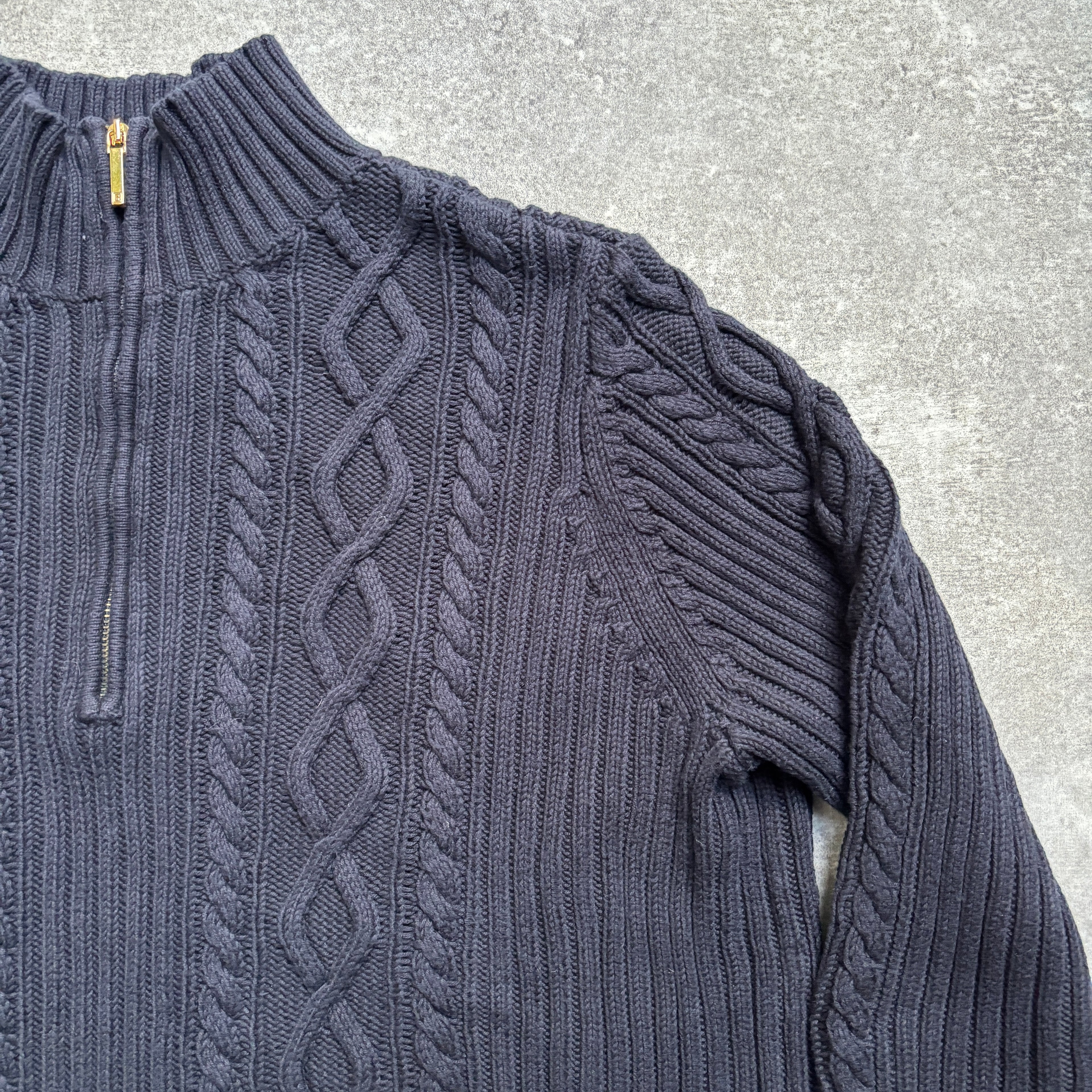 [1990's] Chaps Cable Knit Mock Neck Sweater