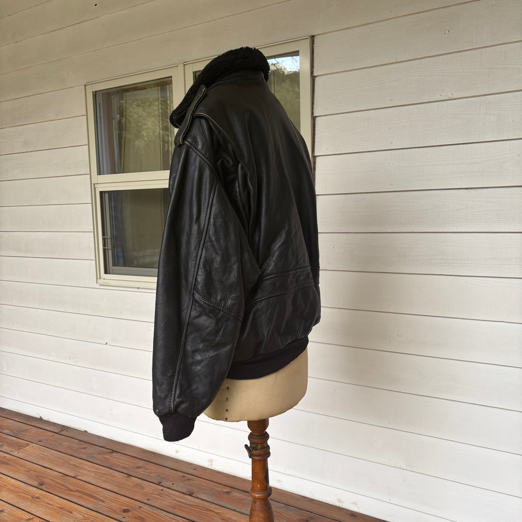 【1975】G-1 Type Black Leather Flight Jacket