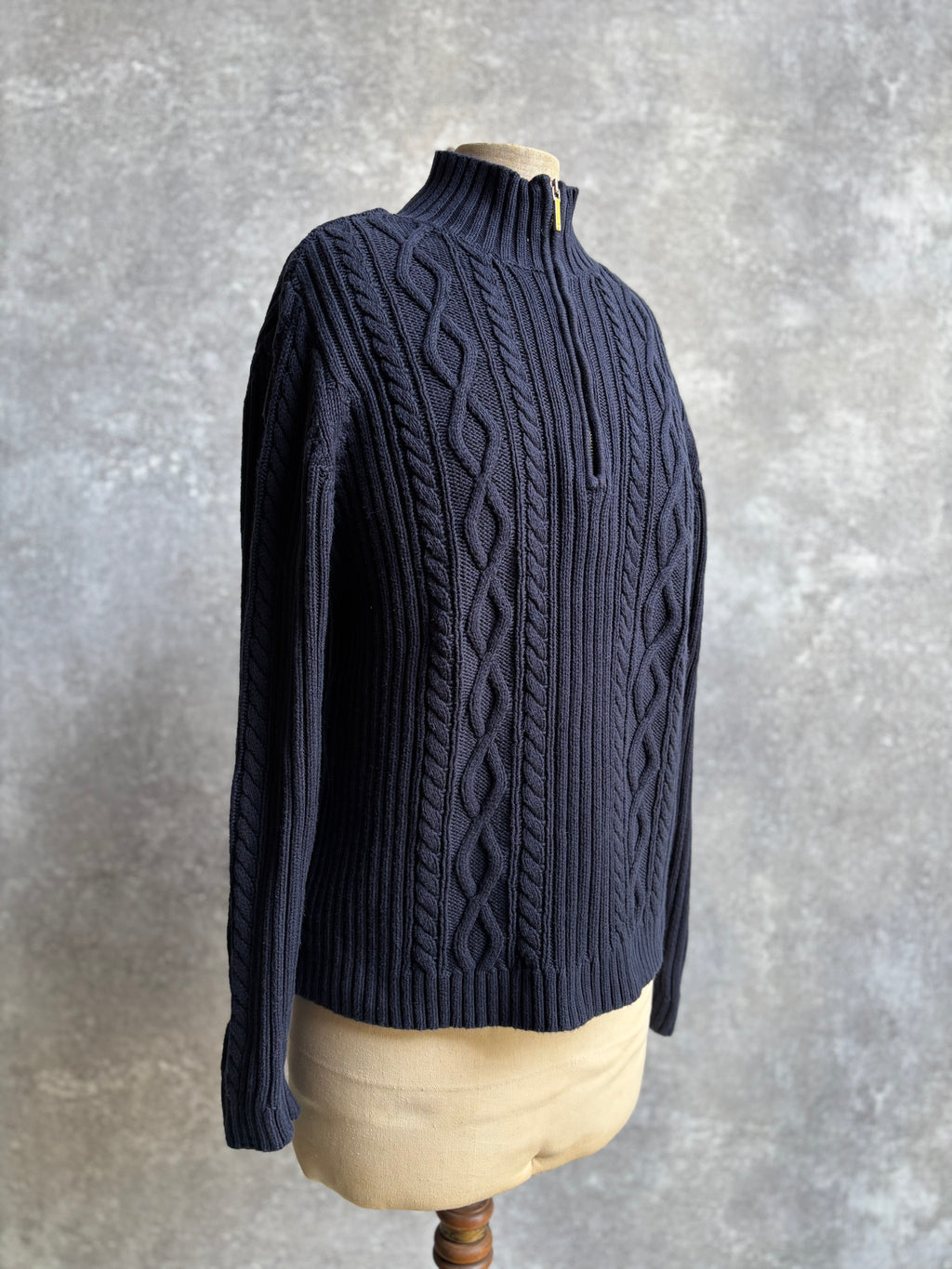 [1990's] Chaps Cable Knit Mock Neck Sweater