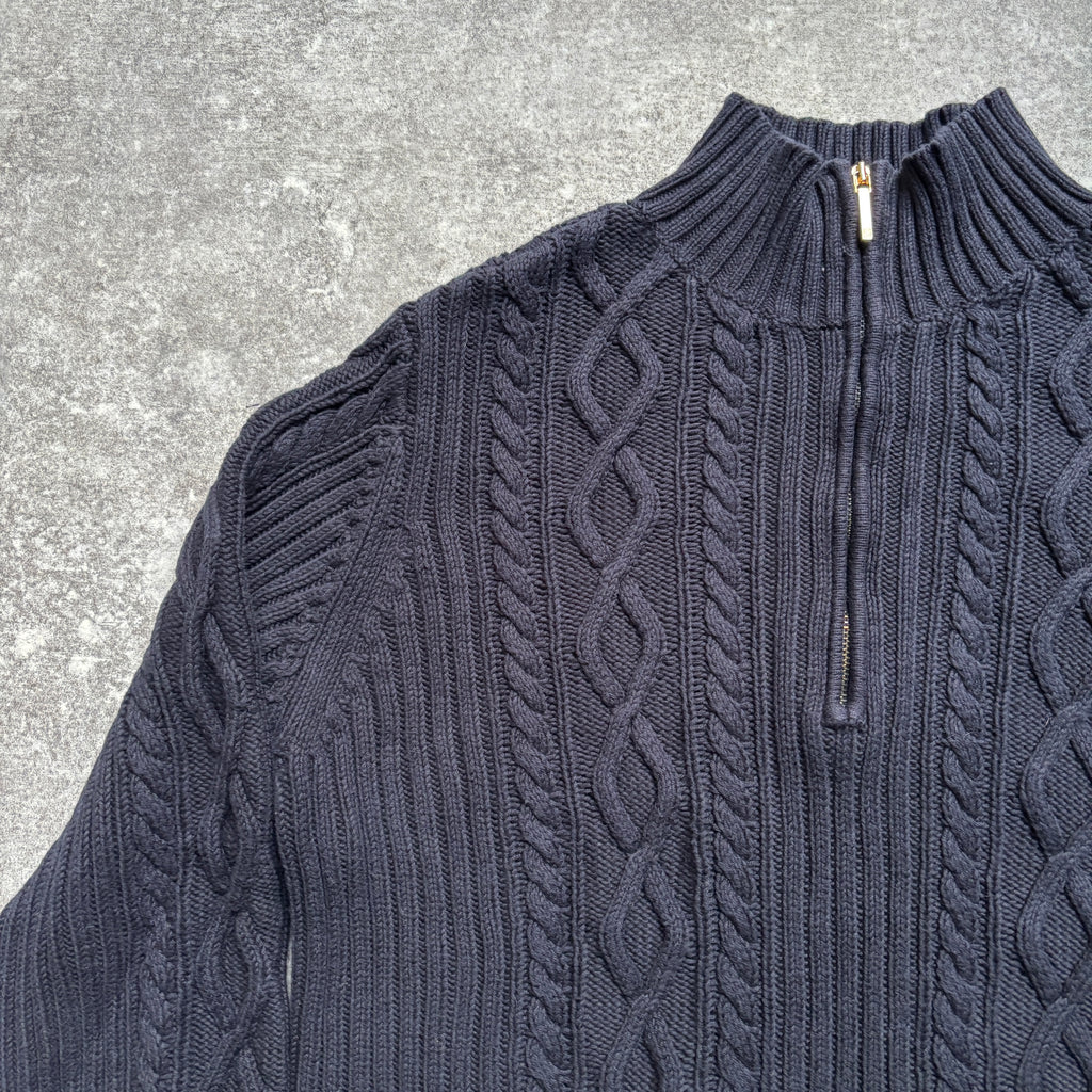 [1990's] Chaps Cable Knit Mock Neck Sweater