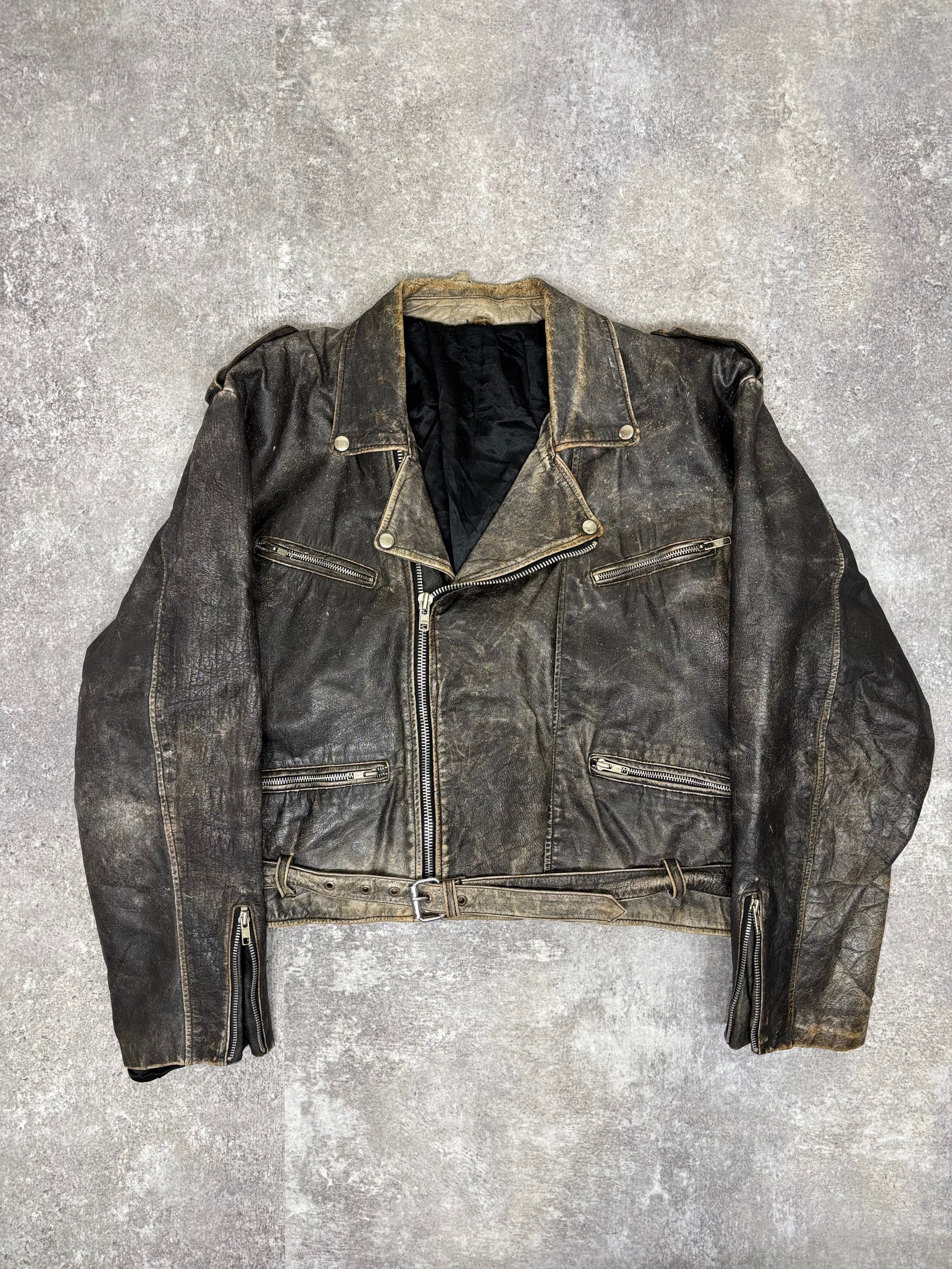 ～1990s Vintage Distressed Leather Riders Jacket