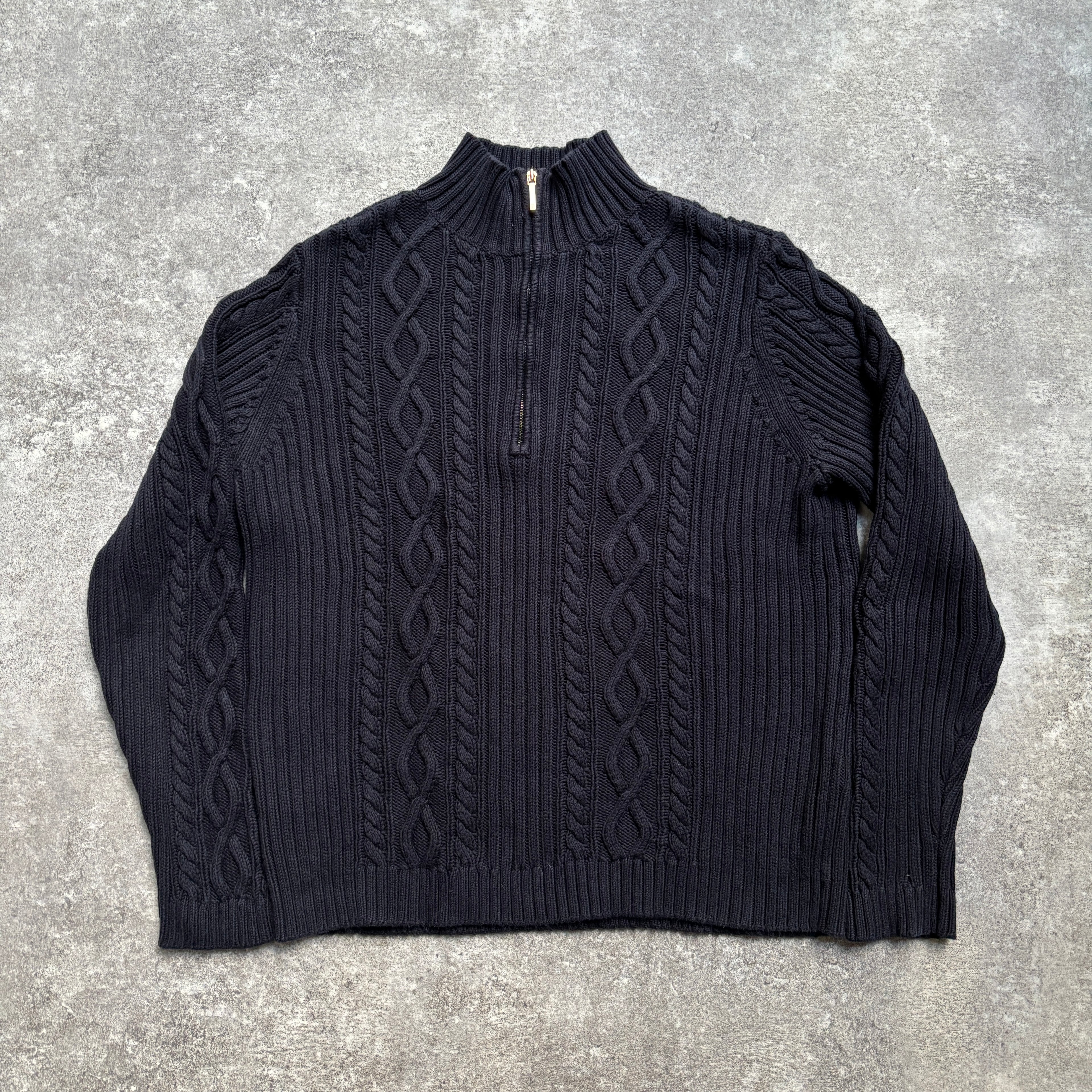 [1990's] Chaps Cable Knit Mock Neck Sweater