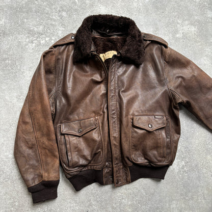 【~1990‘s】G-1 Type Brown Leather Fright Jacket