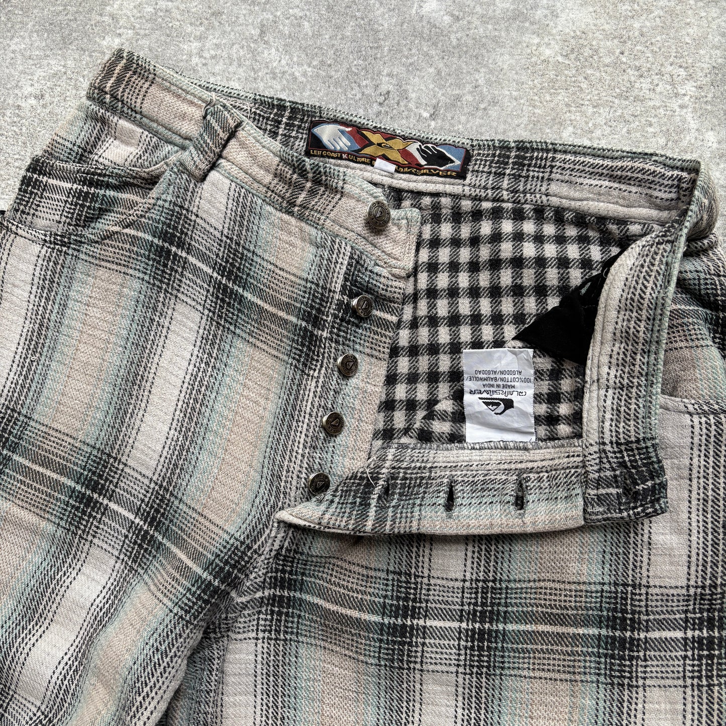 【1990's】Quiksilver Left Coast X-Culture Plaid Pants