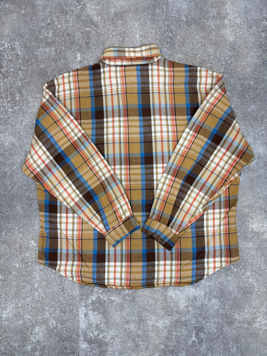 ~1980s Five Brother Flannel Shirt Brown × Blue × Cream Check