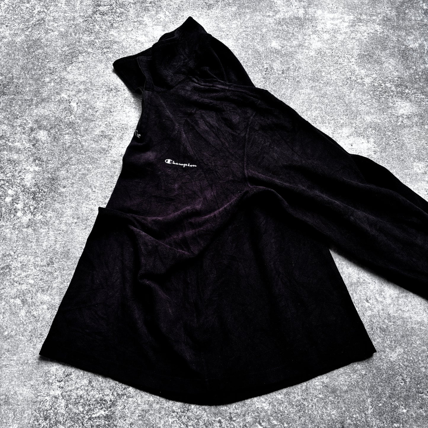 【1990’s】Champion Black Half-Zip Fleece Pullover