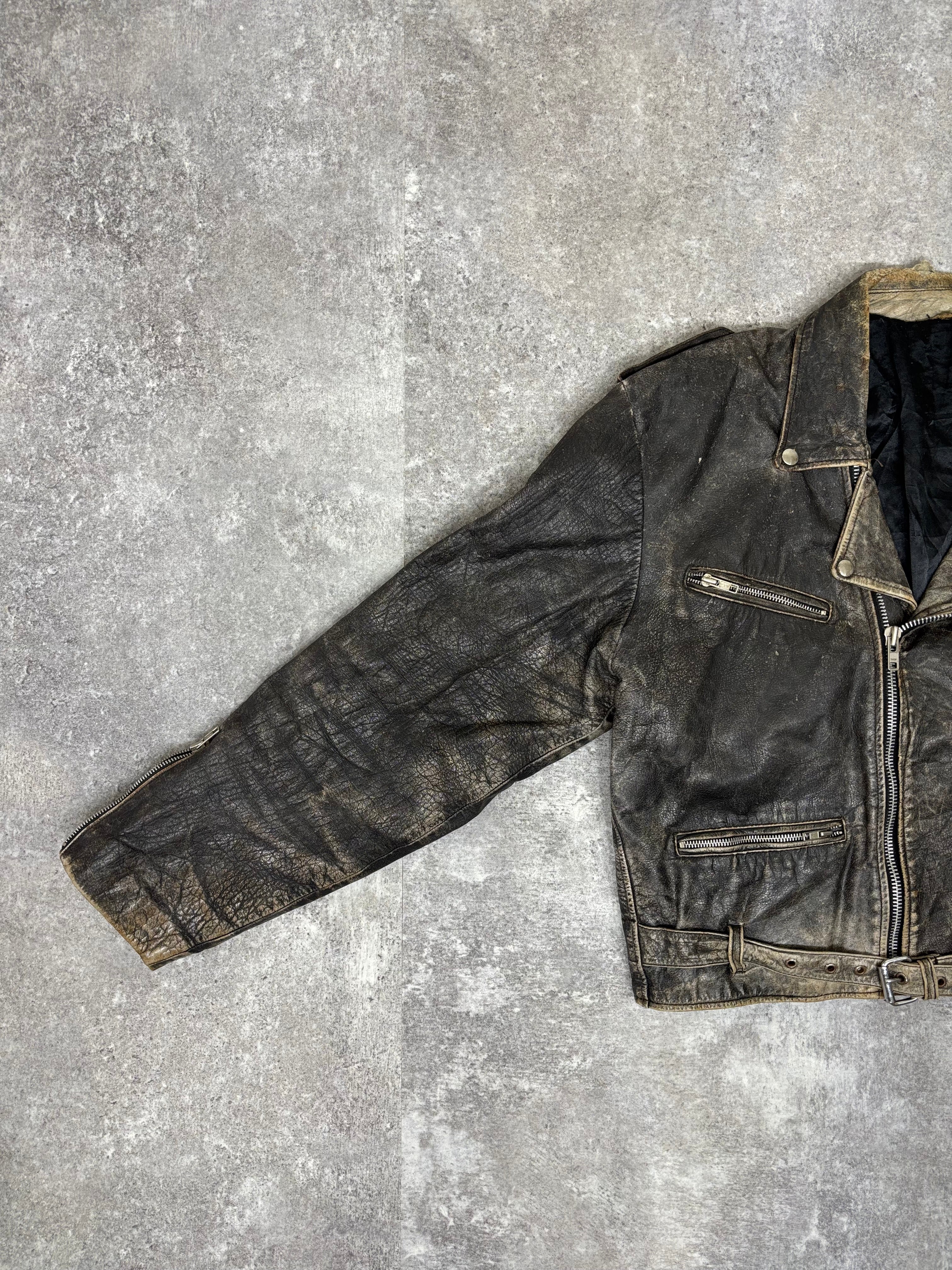 ～1990s Vintage Distressed Leather Riders Jacket