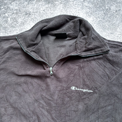 【1990’s】Champion Black Half-Zip Fleece Pullover