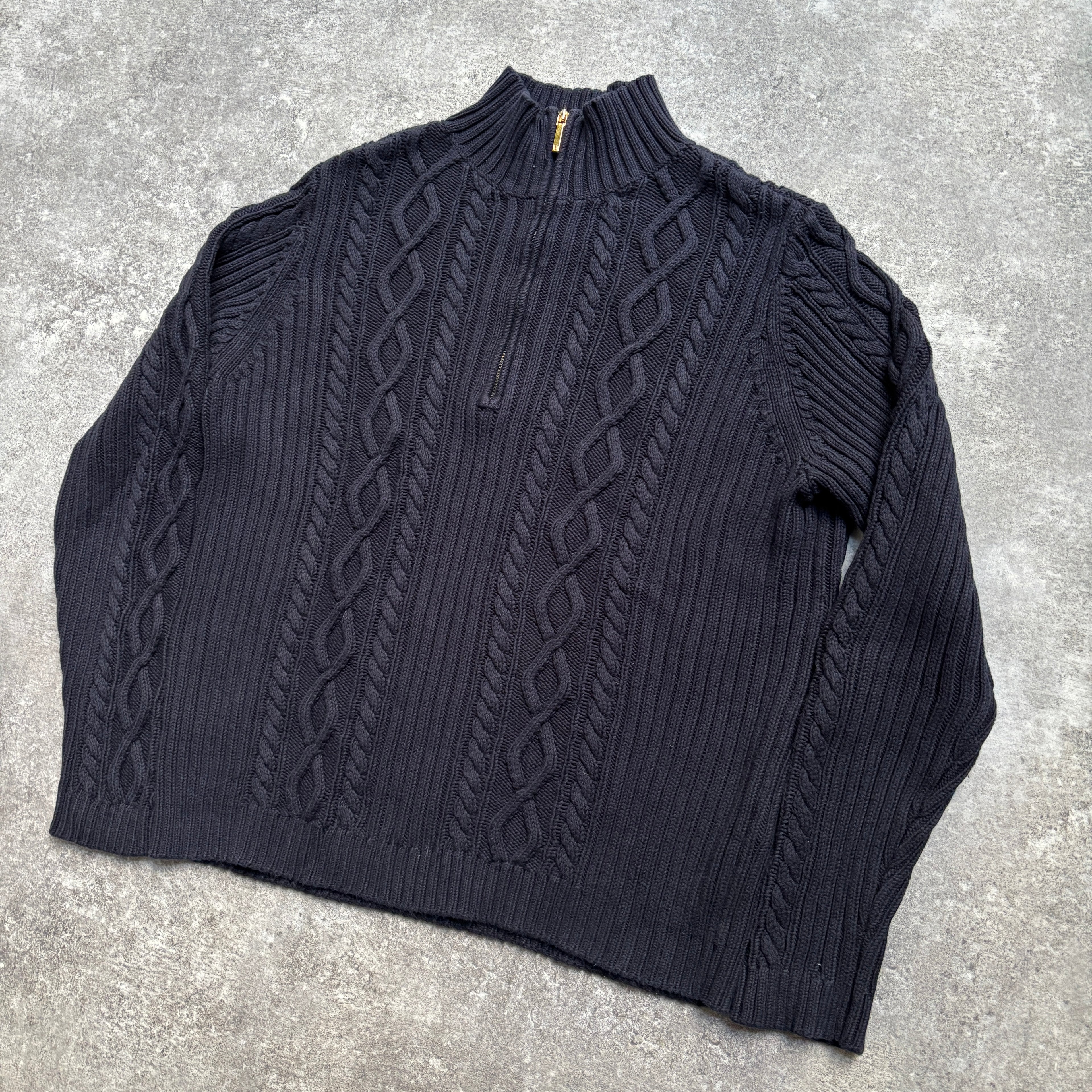 [1990's] Chaps Cable Knit Mock Neck Sweater
