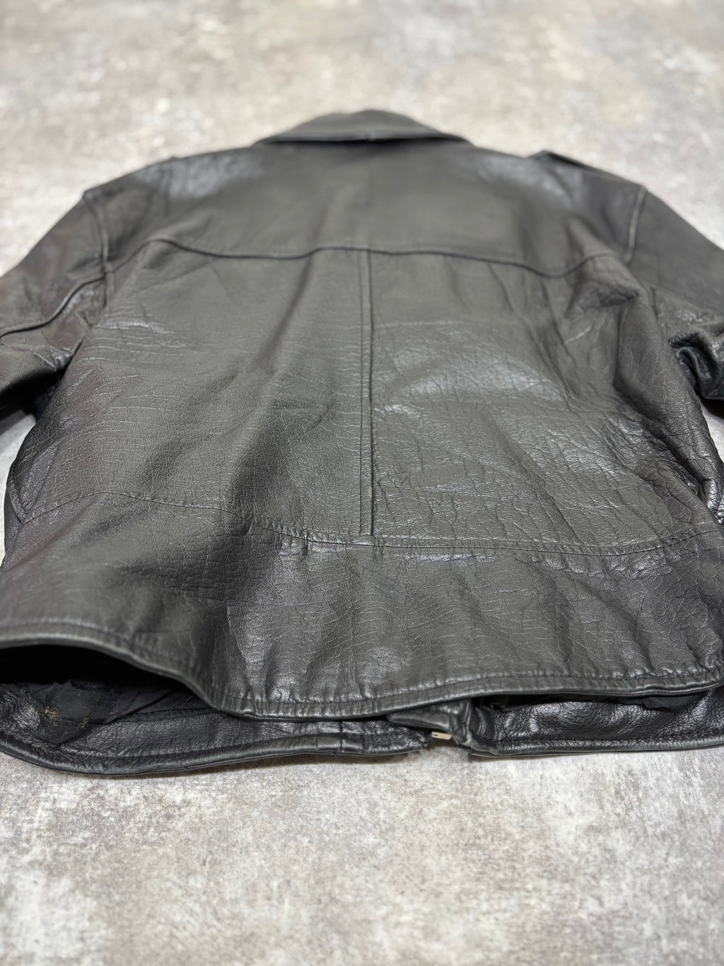 ~1990s Vintage Double Riders Leather Jacket Black