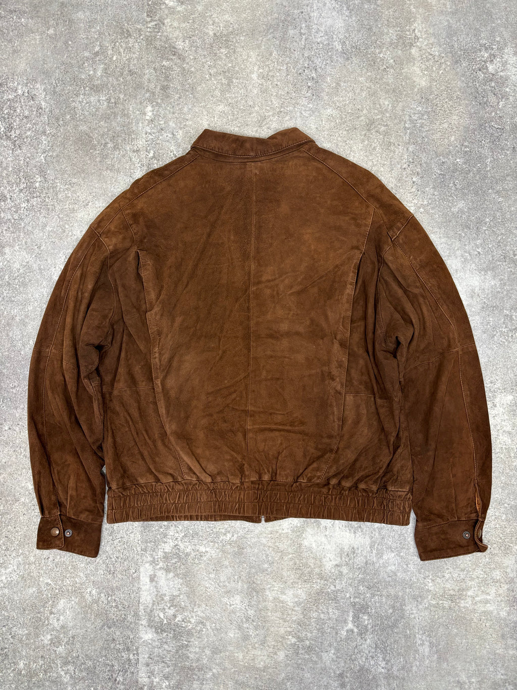 Brown Suede Leather Zip Jacket