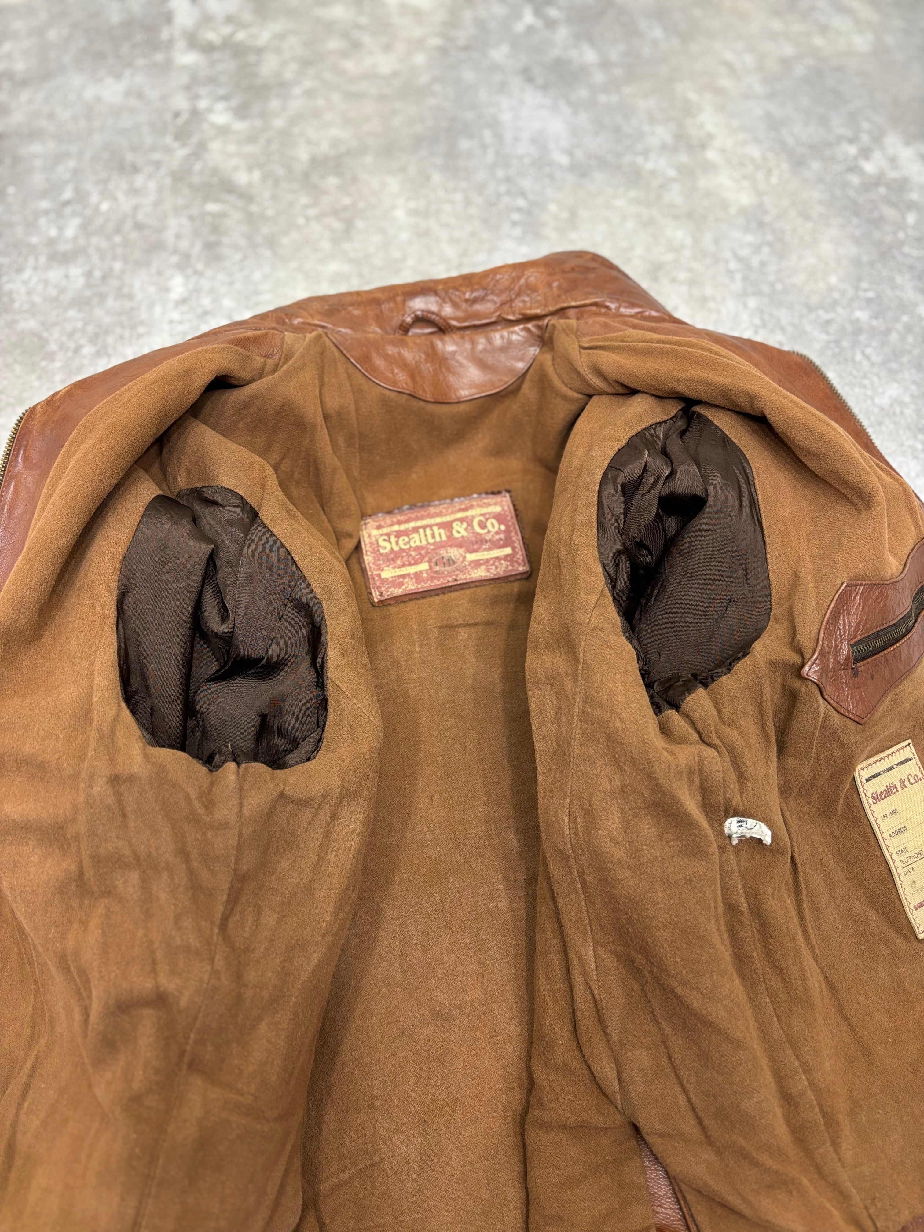 ~1990s Stealth & Co. Leather Zip Jacket – Brown