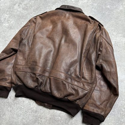 【~1990‘s】G-1 Type Brown Leather Fright Jacket