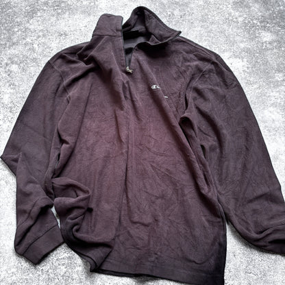 【1990’s】Champion Black Half-Zip Fleece Pullover