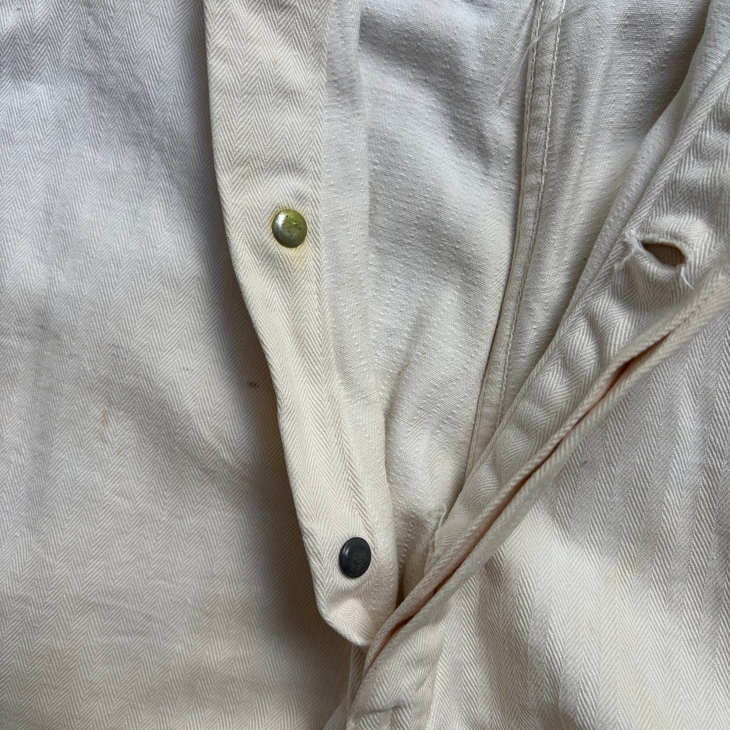 【1940's】Aviation Service Inc. White Coveralls 月桂樹ボタン