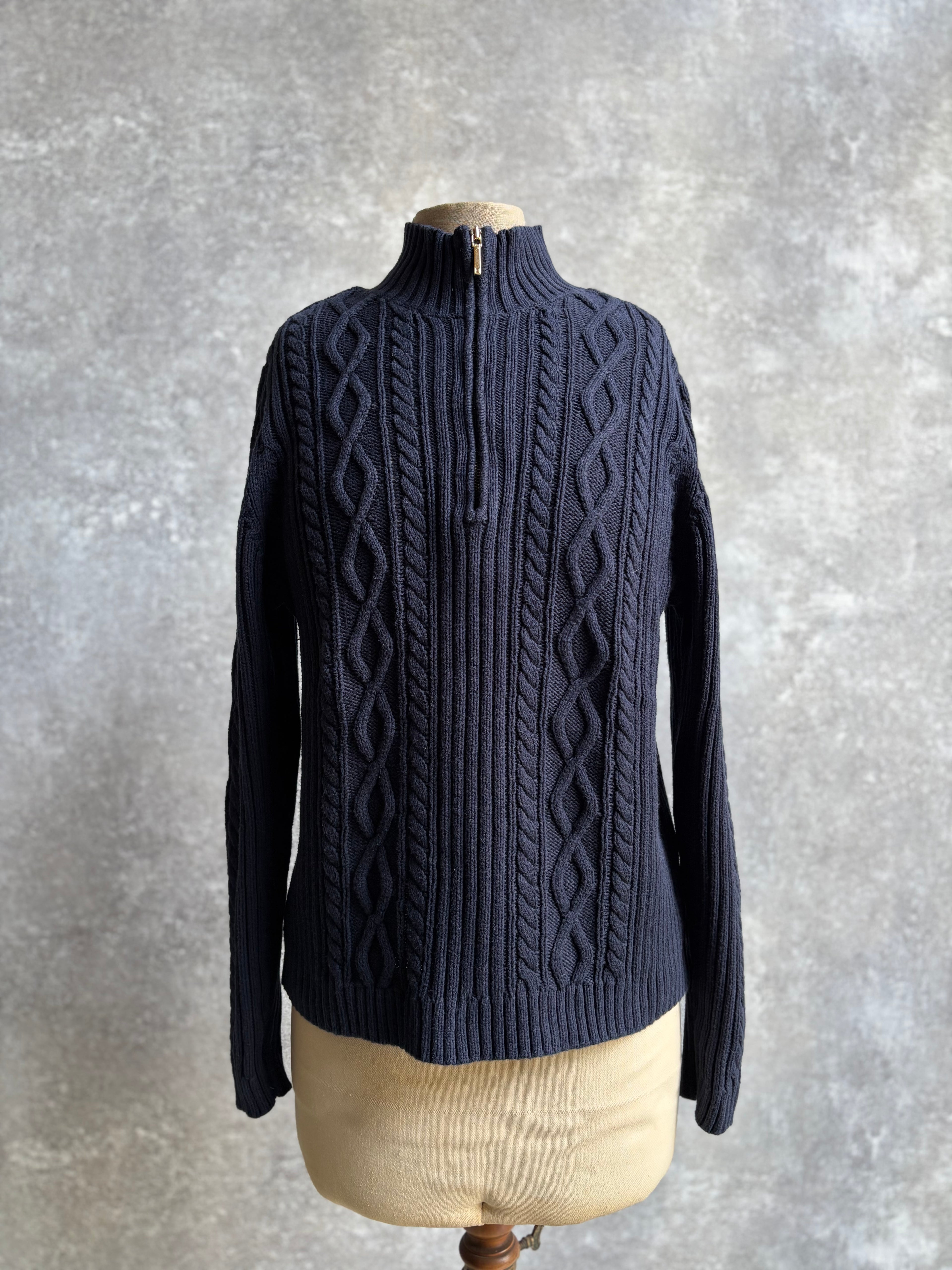 [1990's] Chaps Cable Knit Mock Neck Sweater