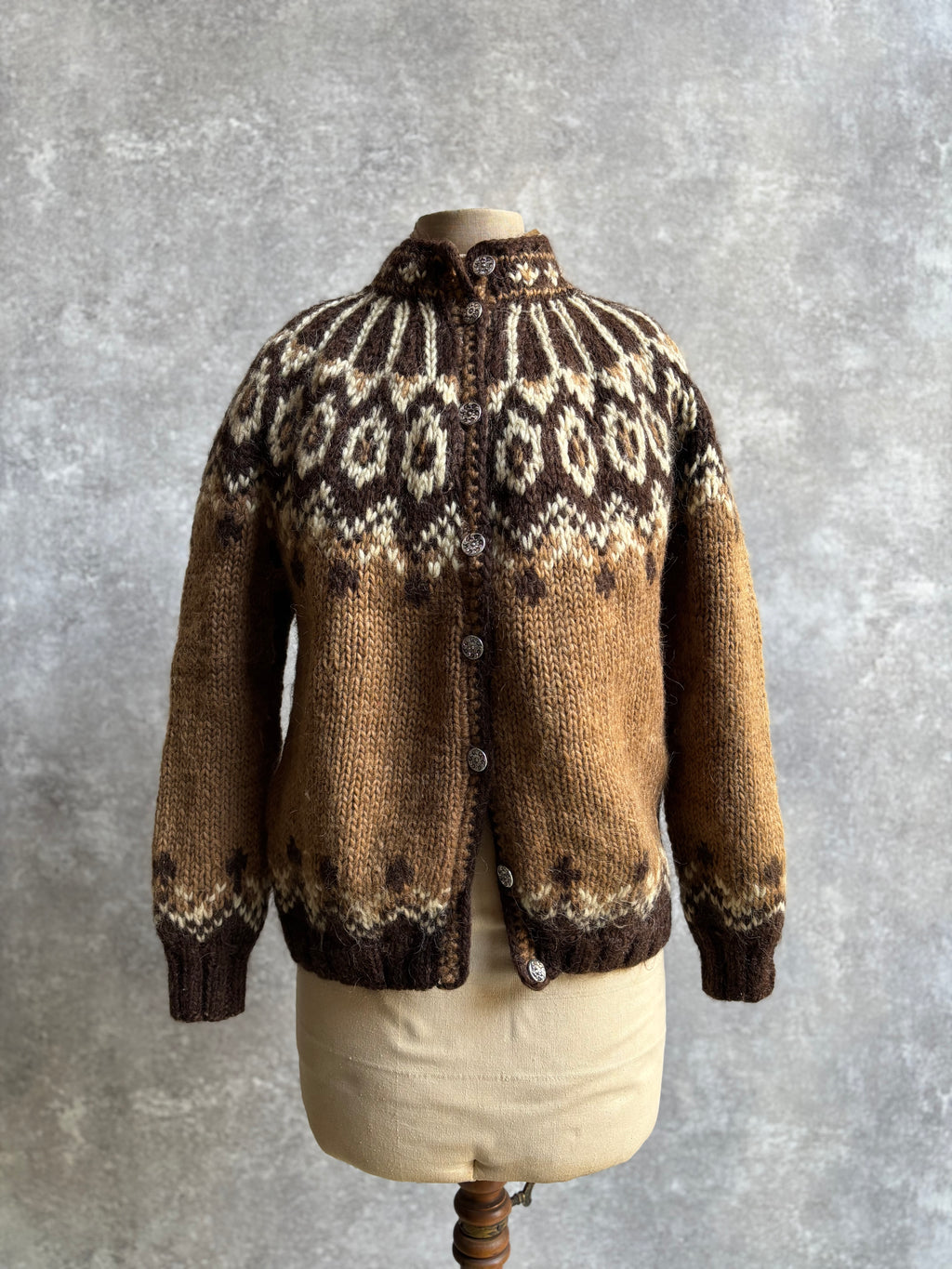 【~1980’s】Nordic Wool Knit Cardigan