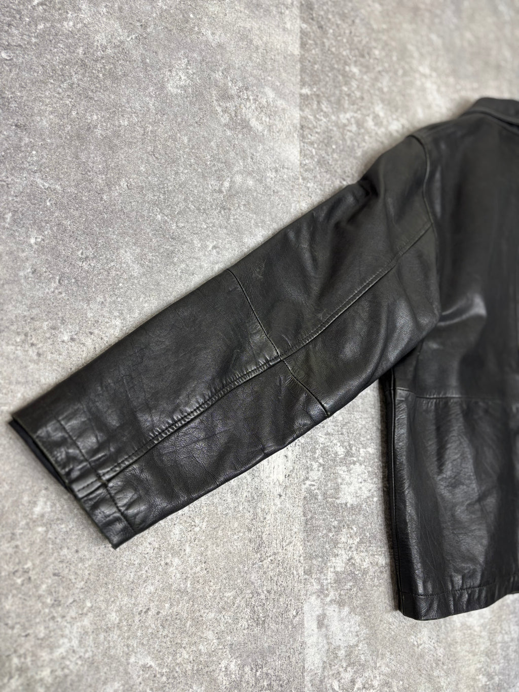 2000s Vintage Black Leather Jacket by KIABI