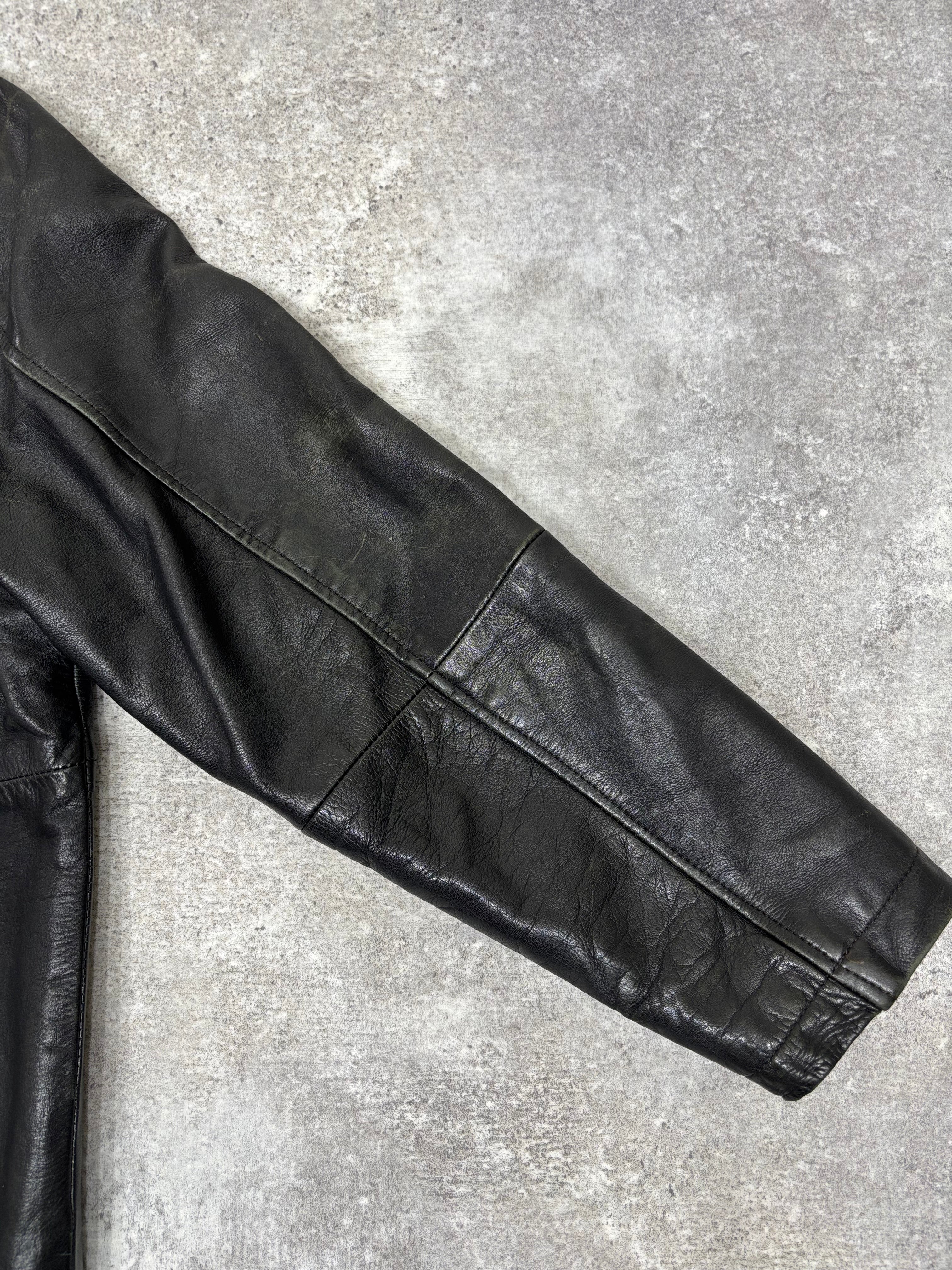 2000s Vintage Black Leather Jacket by KIABI