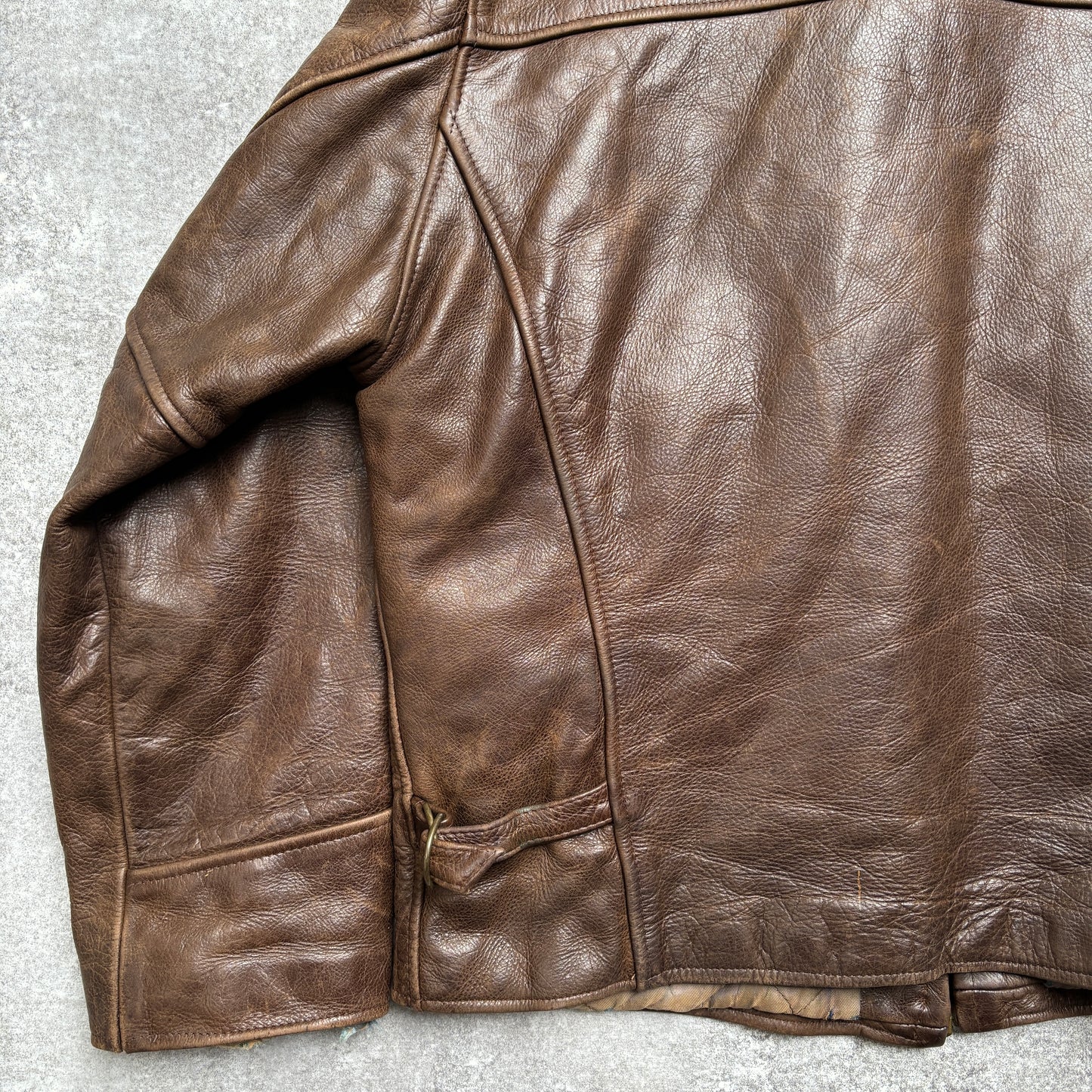 【~1990‘s】Brown Leather Jacket 『WORLD BEATERS』