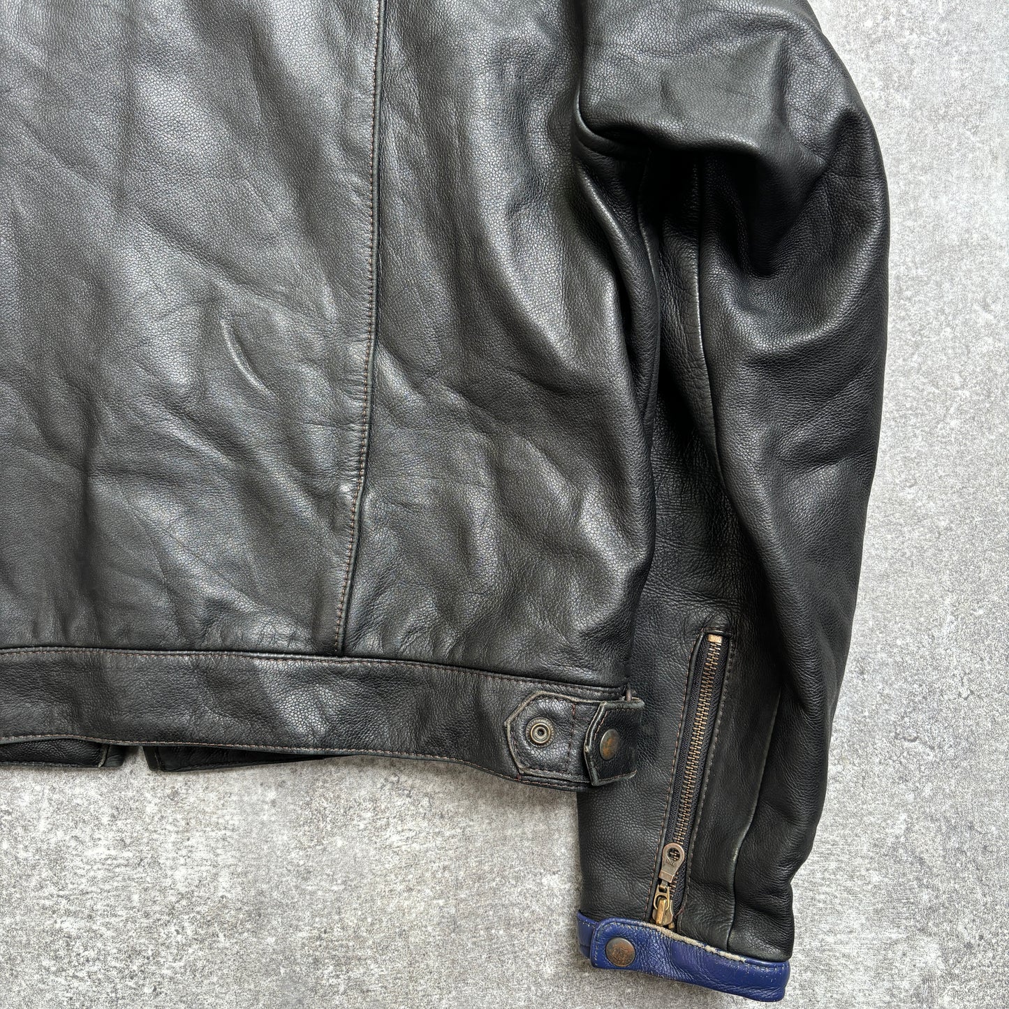 【~1990‘s】Black Leather Riders Jacket『Moto Mod』