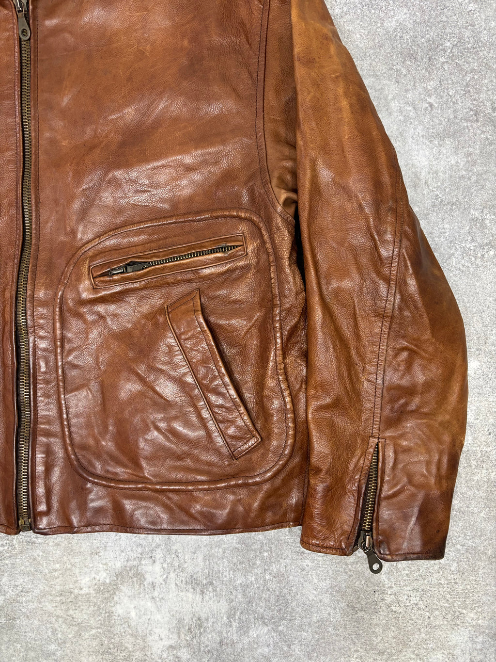 ~1990s Stealth & Co. Leather Zip Jacket – Brown