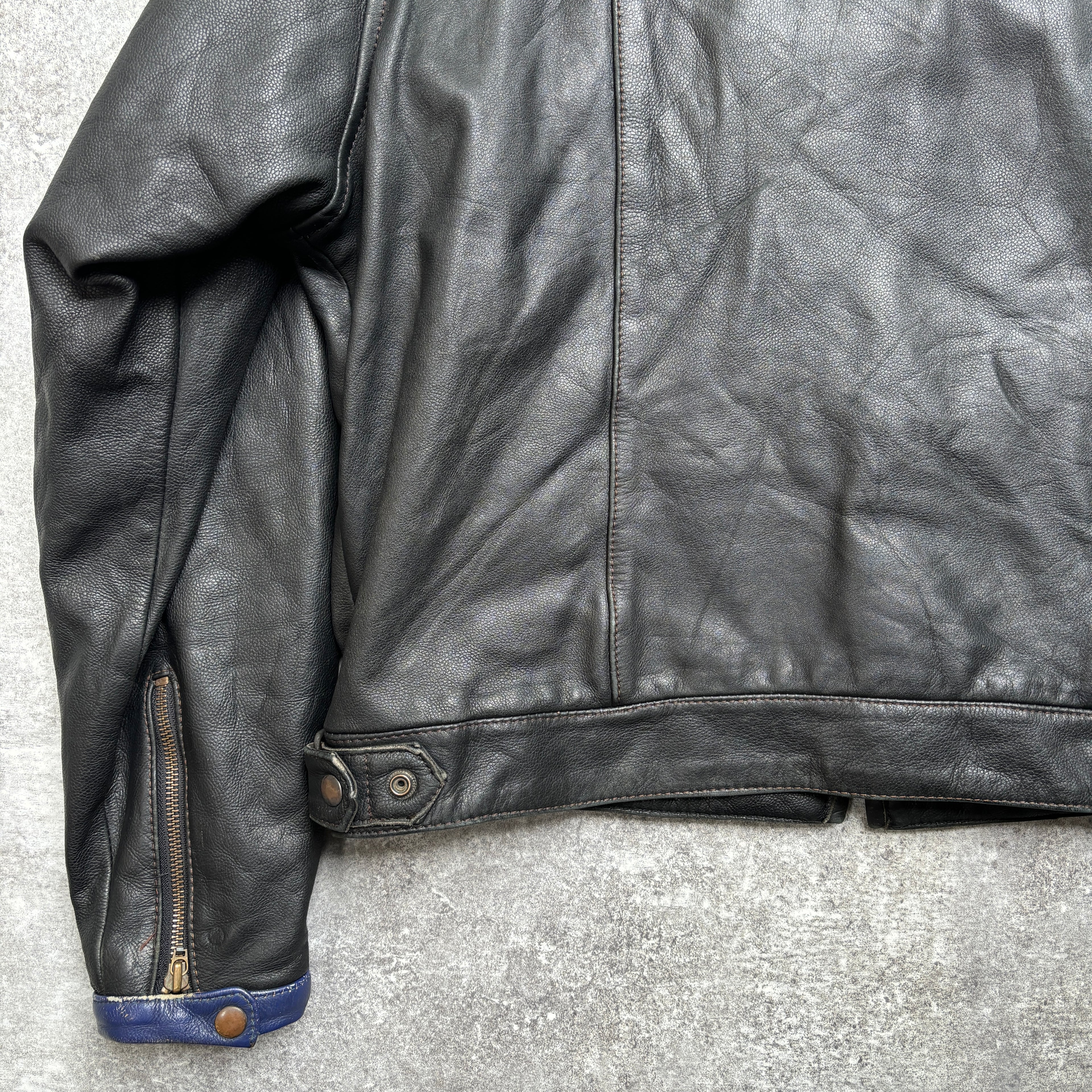 【~1990‘s】Black Leather Riders Jacket『Moto Mod』