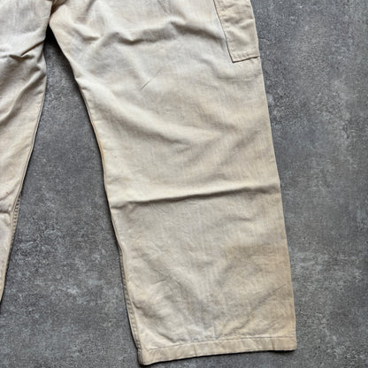 【1940's】Aviation Service Inc. White Coveralls 月桂樹ボタン