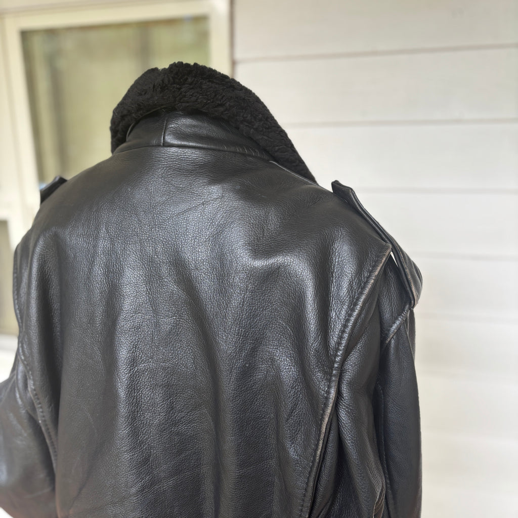 【1975】G-1 Type Black Leather Flight Jacket