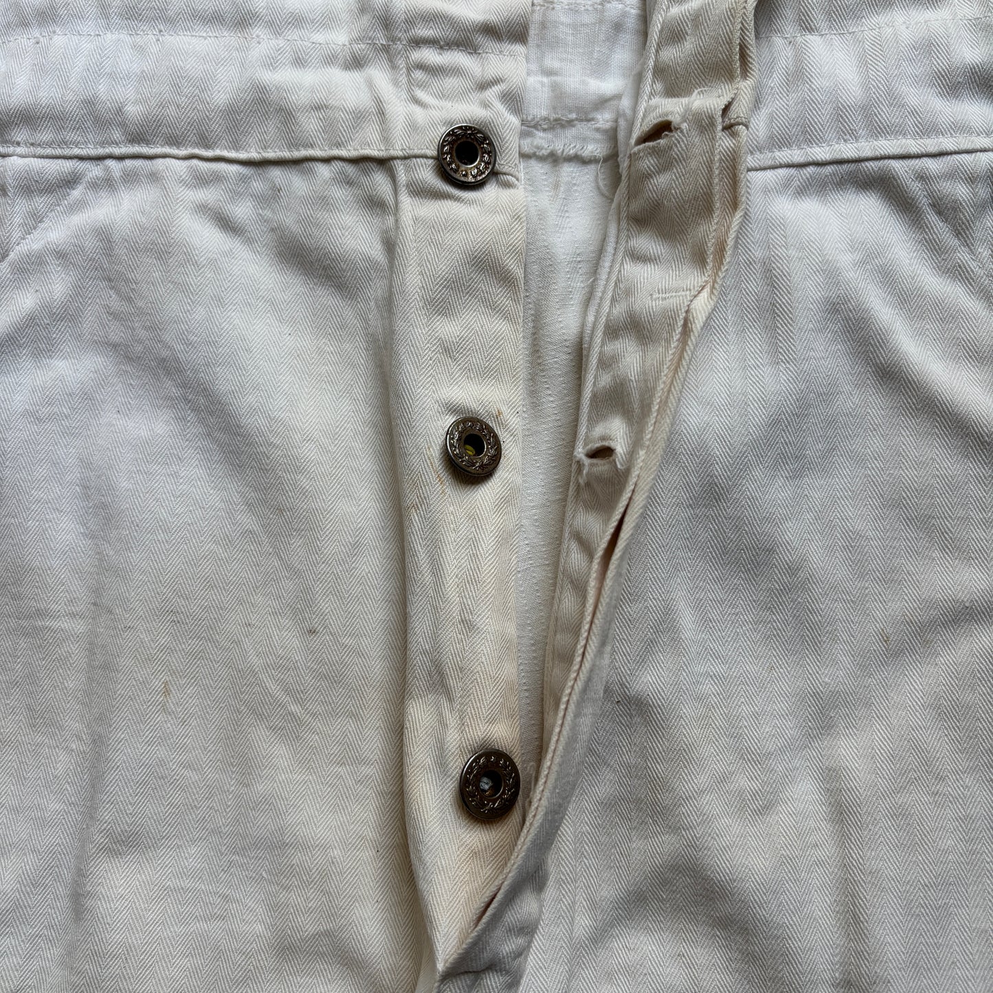 【1940's】Aviation Service Inc. White Coveralls 月桂樹ボタン