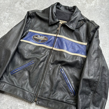 【~1990‘s】Black Leather Riders Jacket『Moto Mod』