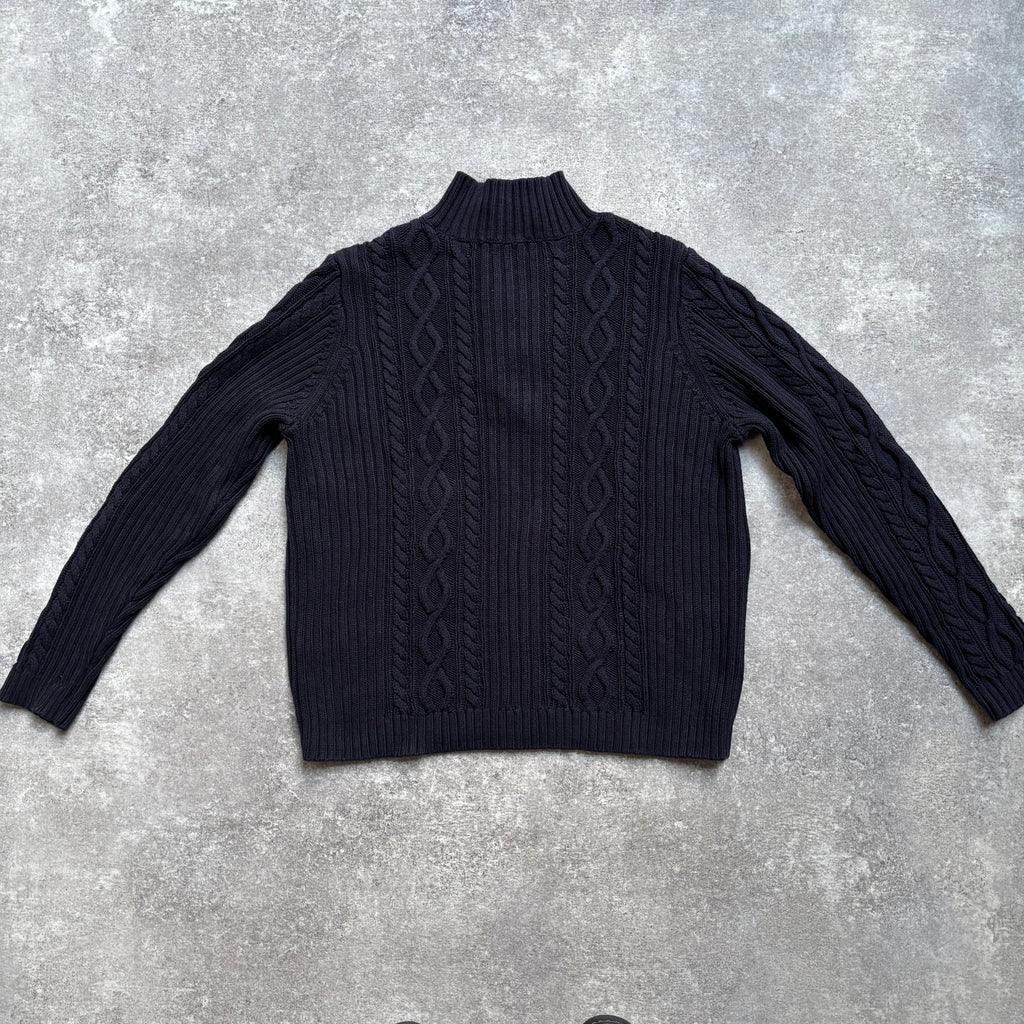 [1990's] Chaps Cable Knit Mock Neck Sweater