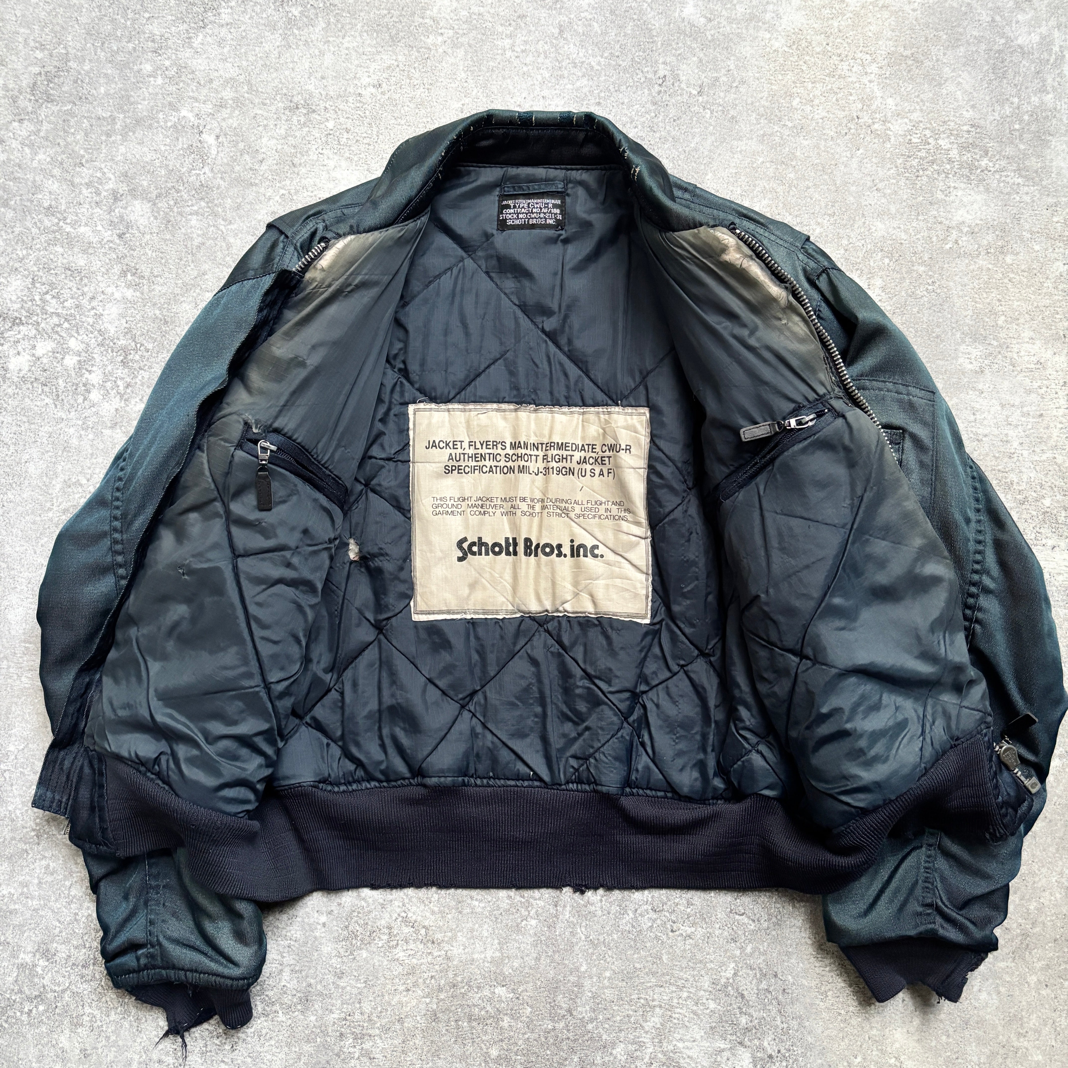 Schott CWU-R フライトジャケット Schott ショット CWU-R ミリタリー フライトジャケット メンズM