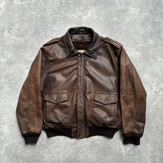 【~1990‘s】G-1 Type Brown Leather Fright Jacket