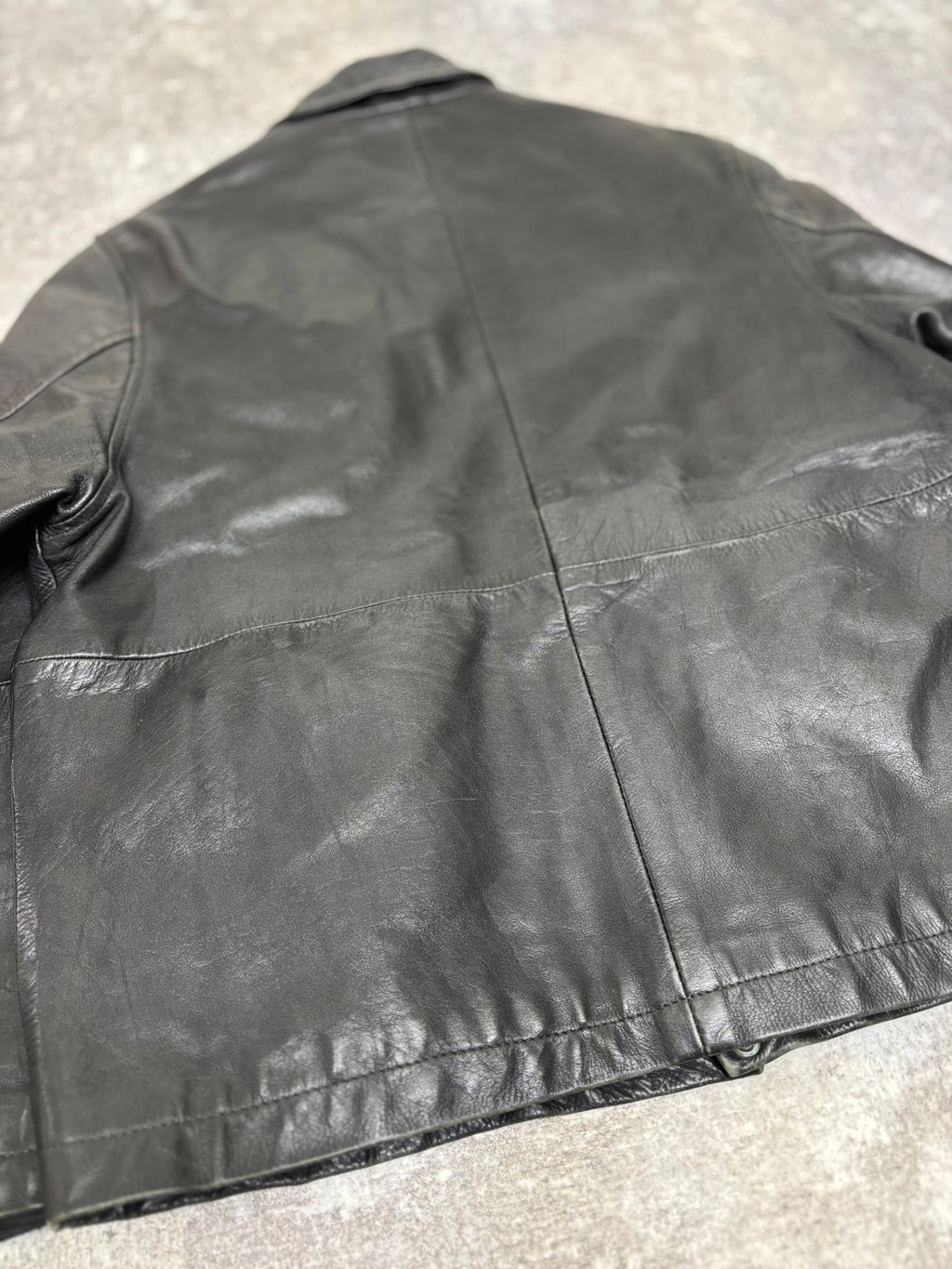 2000s Vintage Black Leather Jacket by KIABI