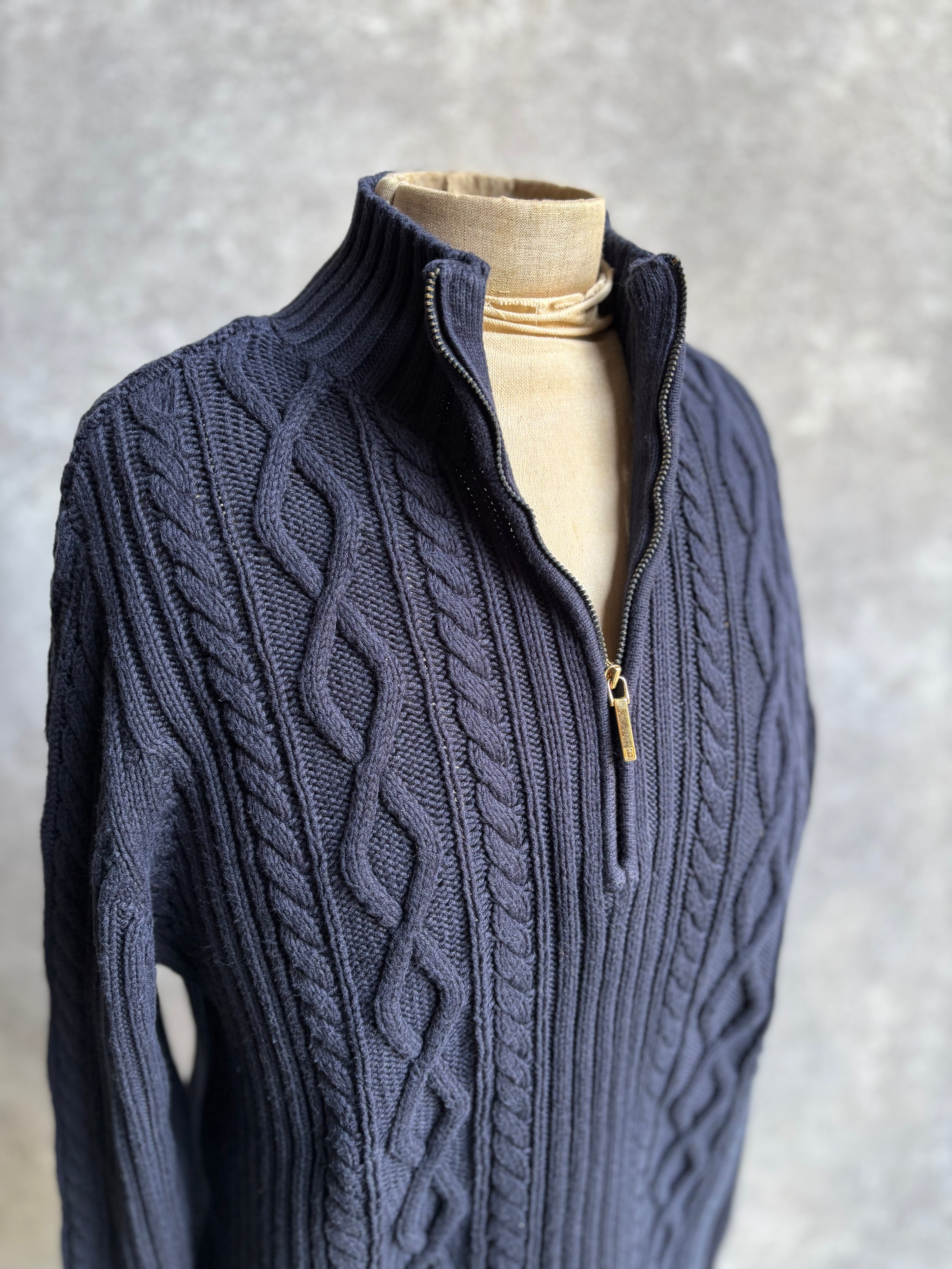 [1990's] Chaps Cable Knit Mock Neck Sweater