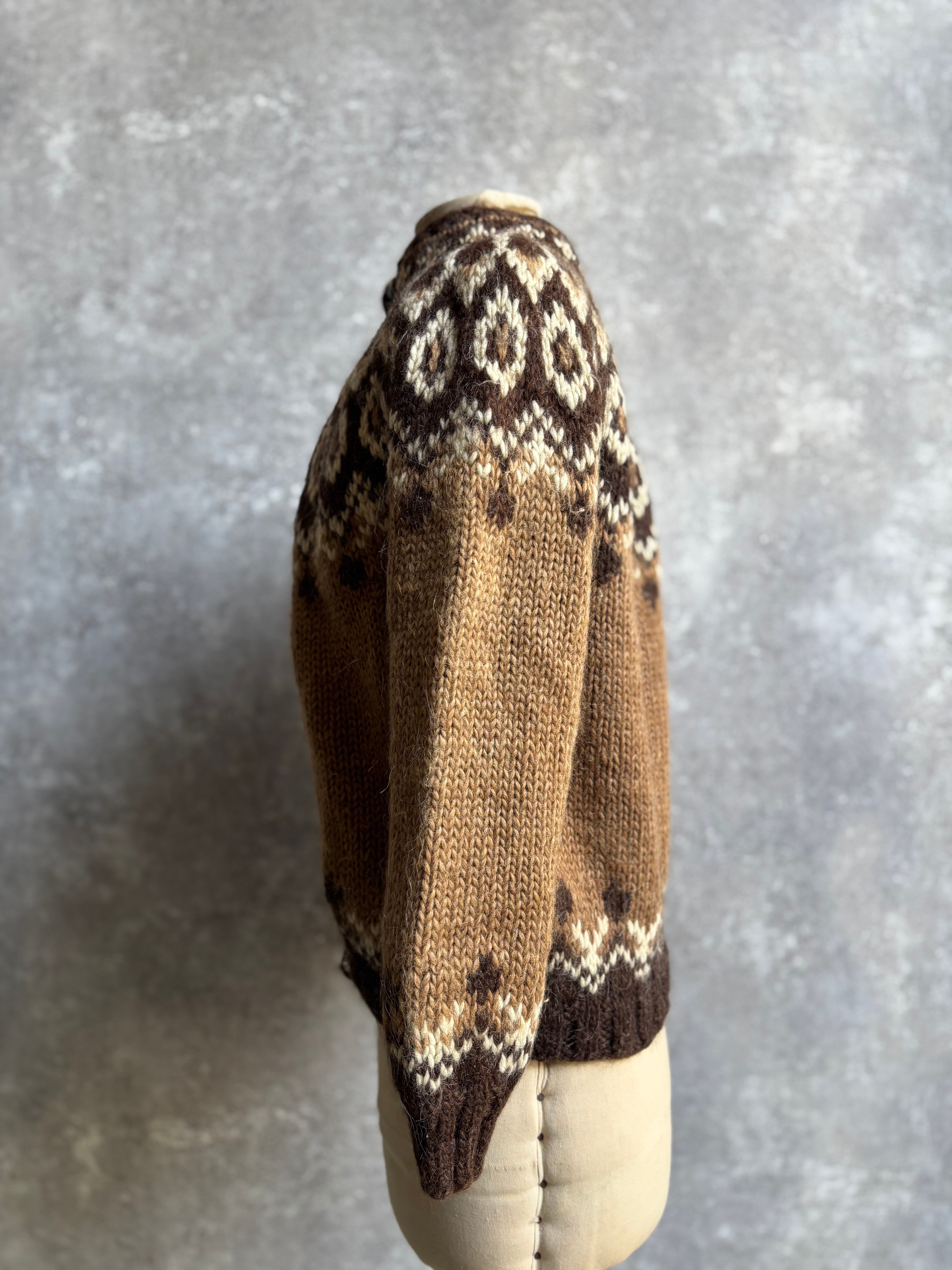 【~1980’s】Nordic Wool Knit Cardigan