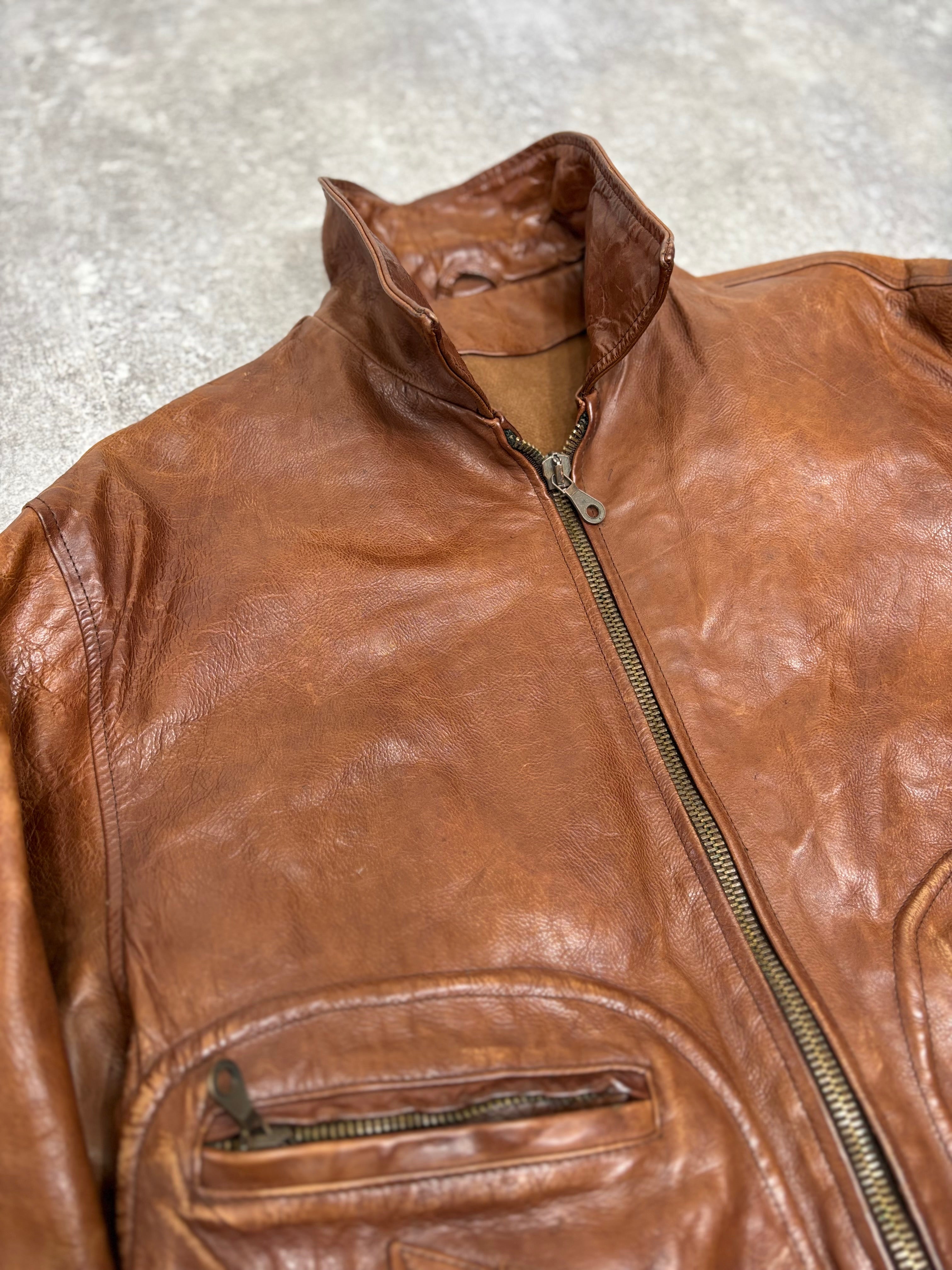 ~1990s Stealth & Co. Leather Zip Jacket – Brown