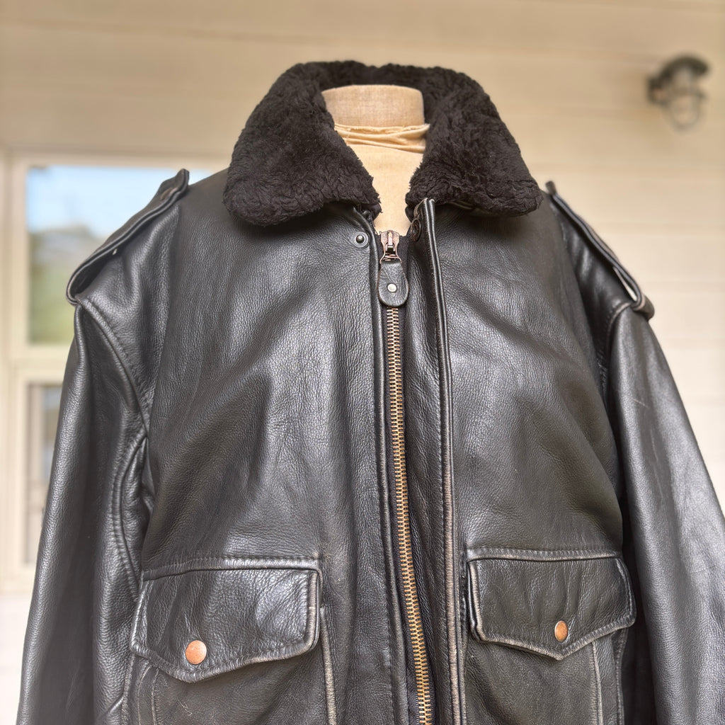 【1975】G-1 Type Black Leather Flight Jacket