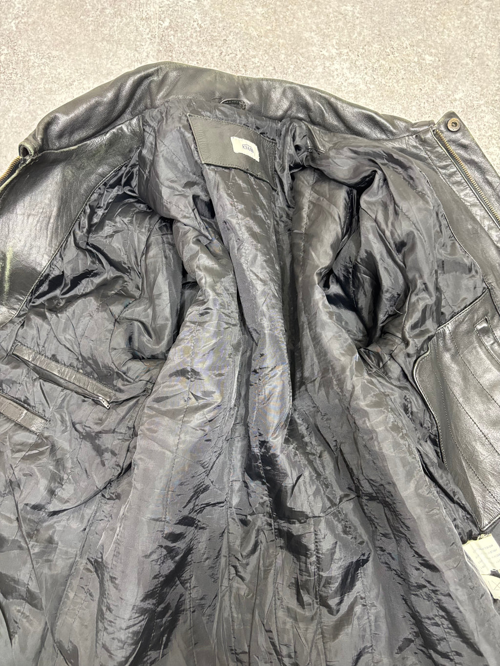 2000s Vintage Black Leather Jacket by KIABI