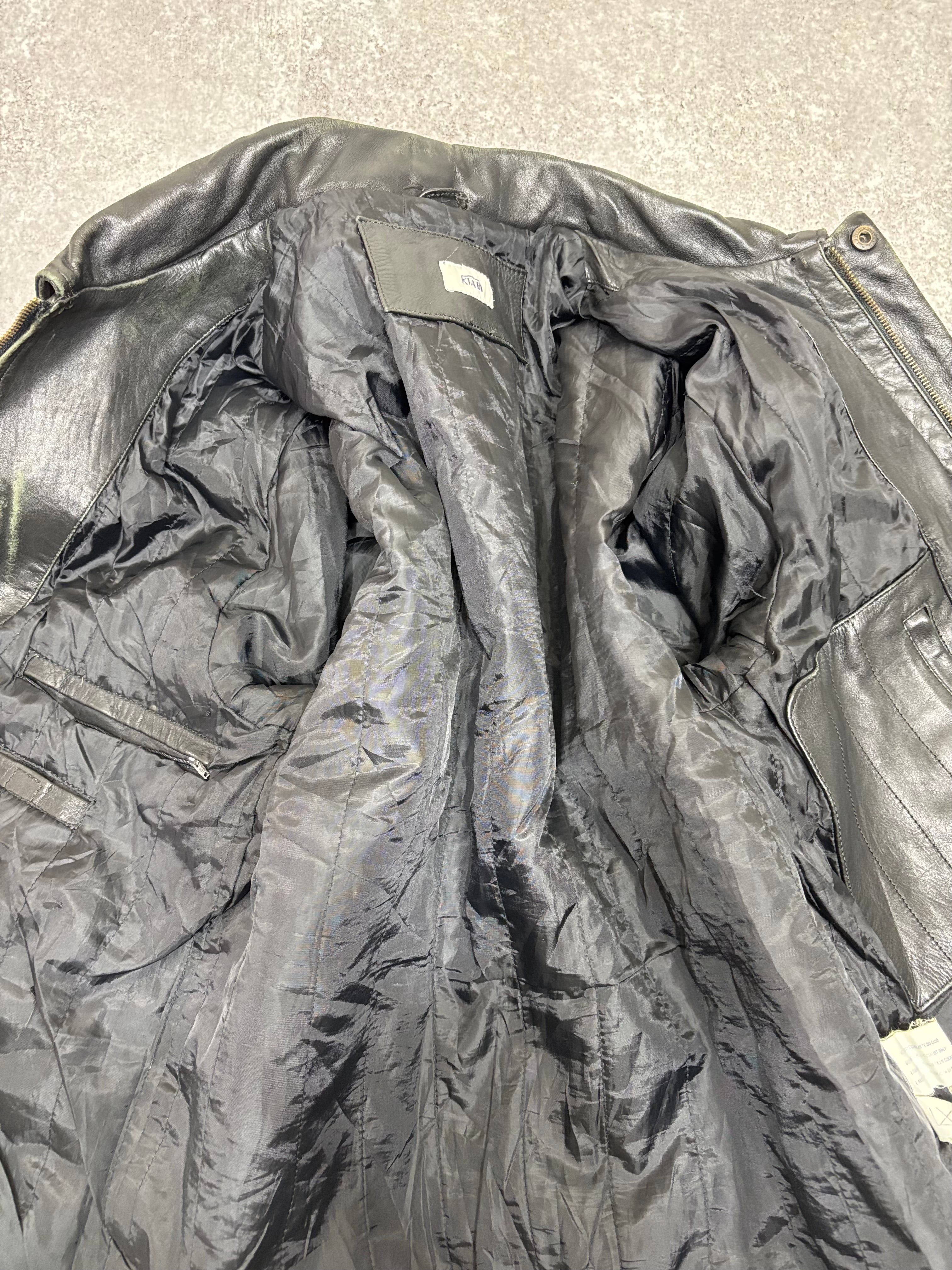 2000s Vintage Black Leather Jacket by KIABI