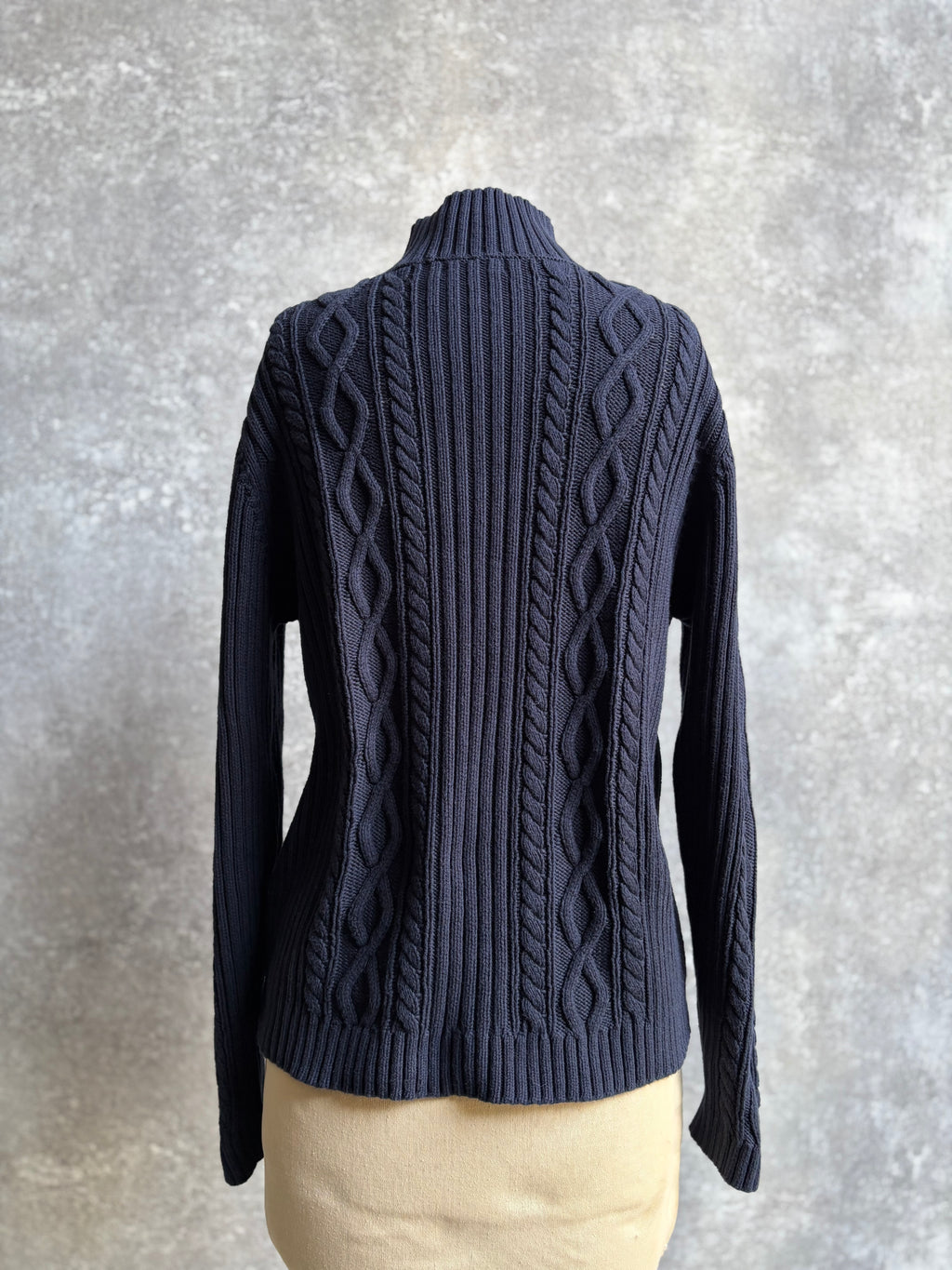 [1990's] Chaps Cable Knit Mock Neck Sweater