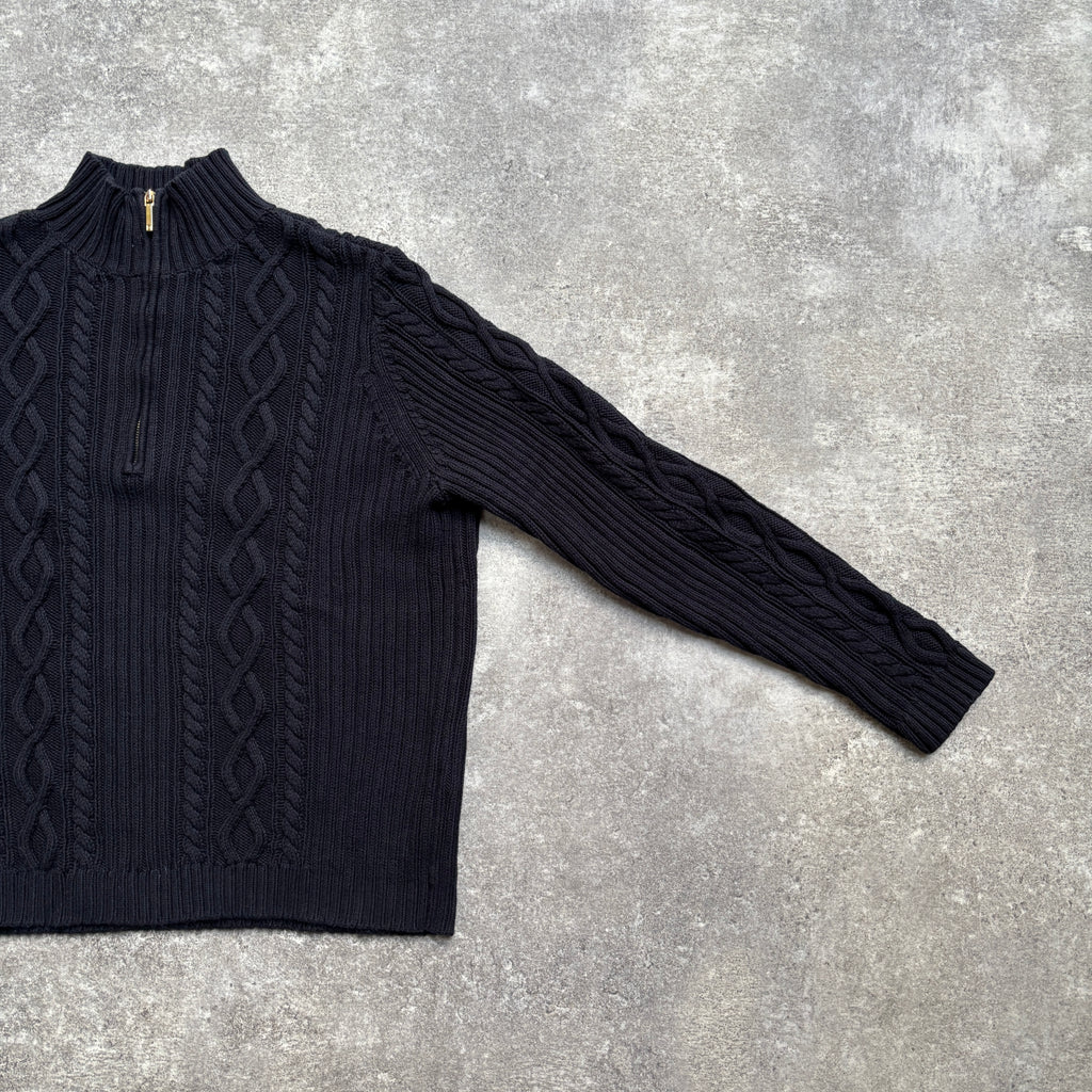 [1990's] Chaps Cable Knit Mock Neck Sweater