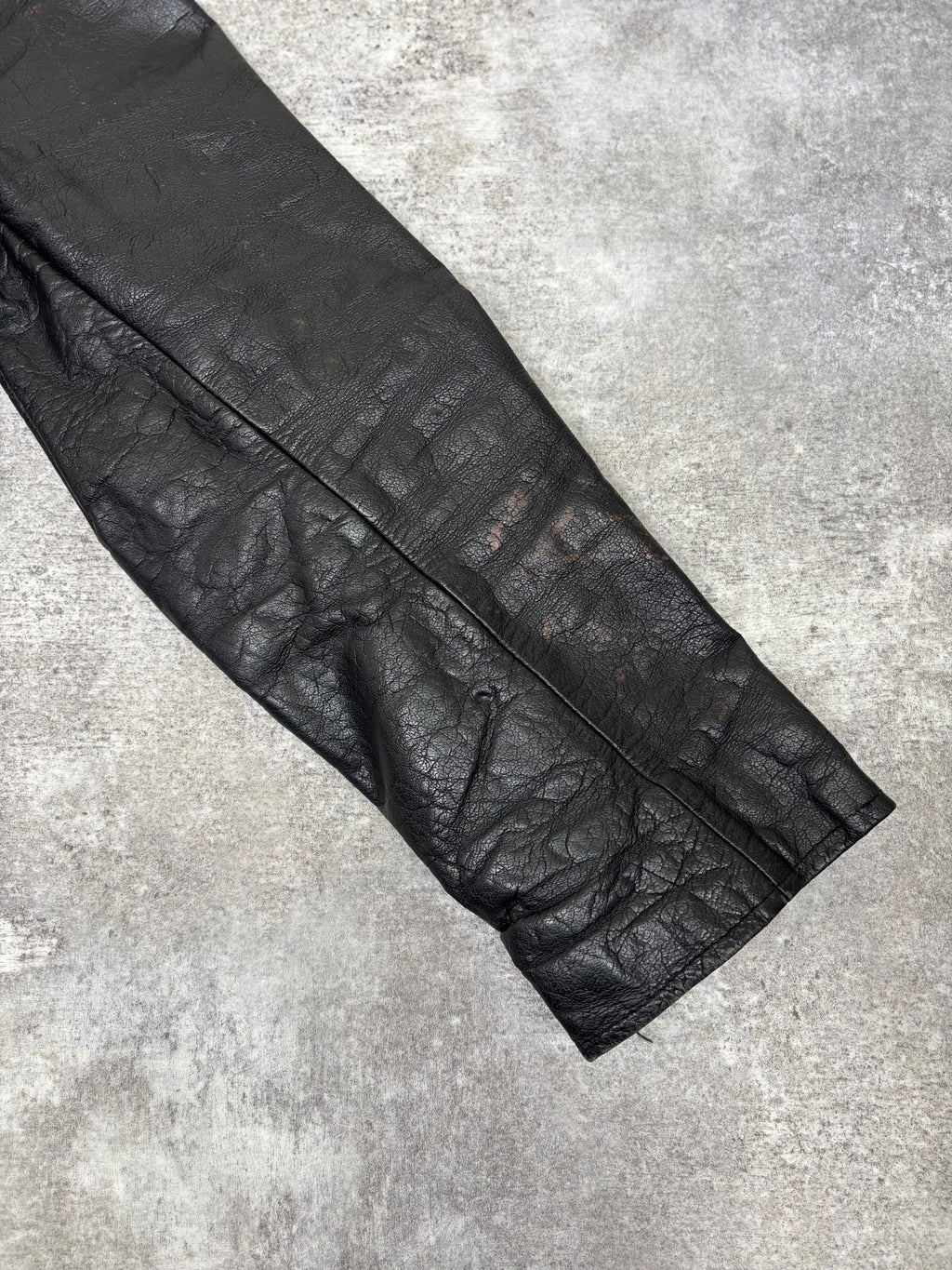 ~1990s Vintage Double Riders Leather Jacket Black