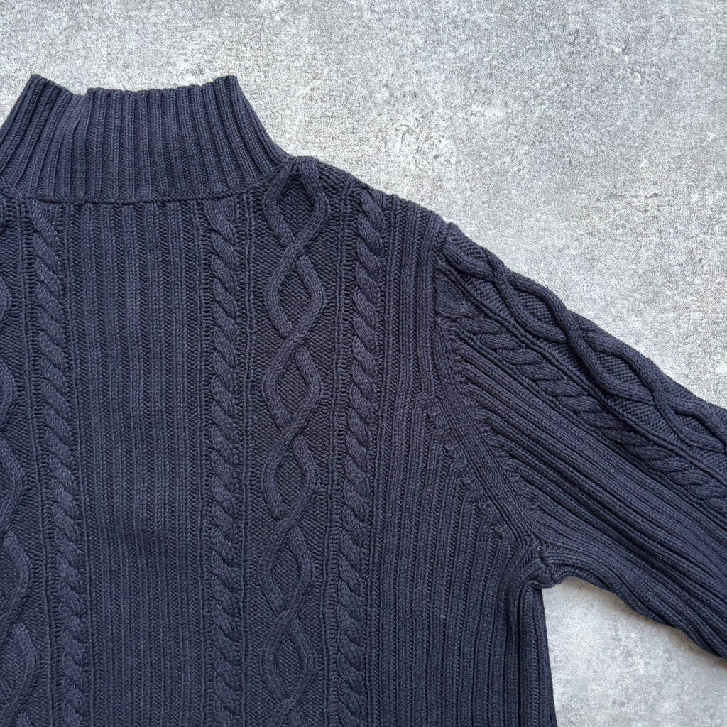 [1990's] Chaps Cable Knit Mock Neck Sweater