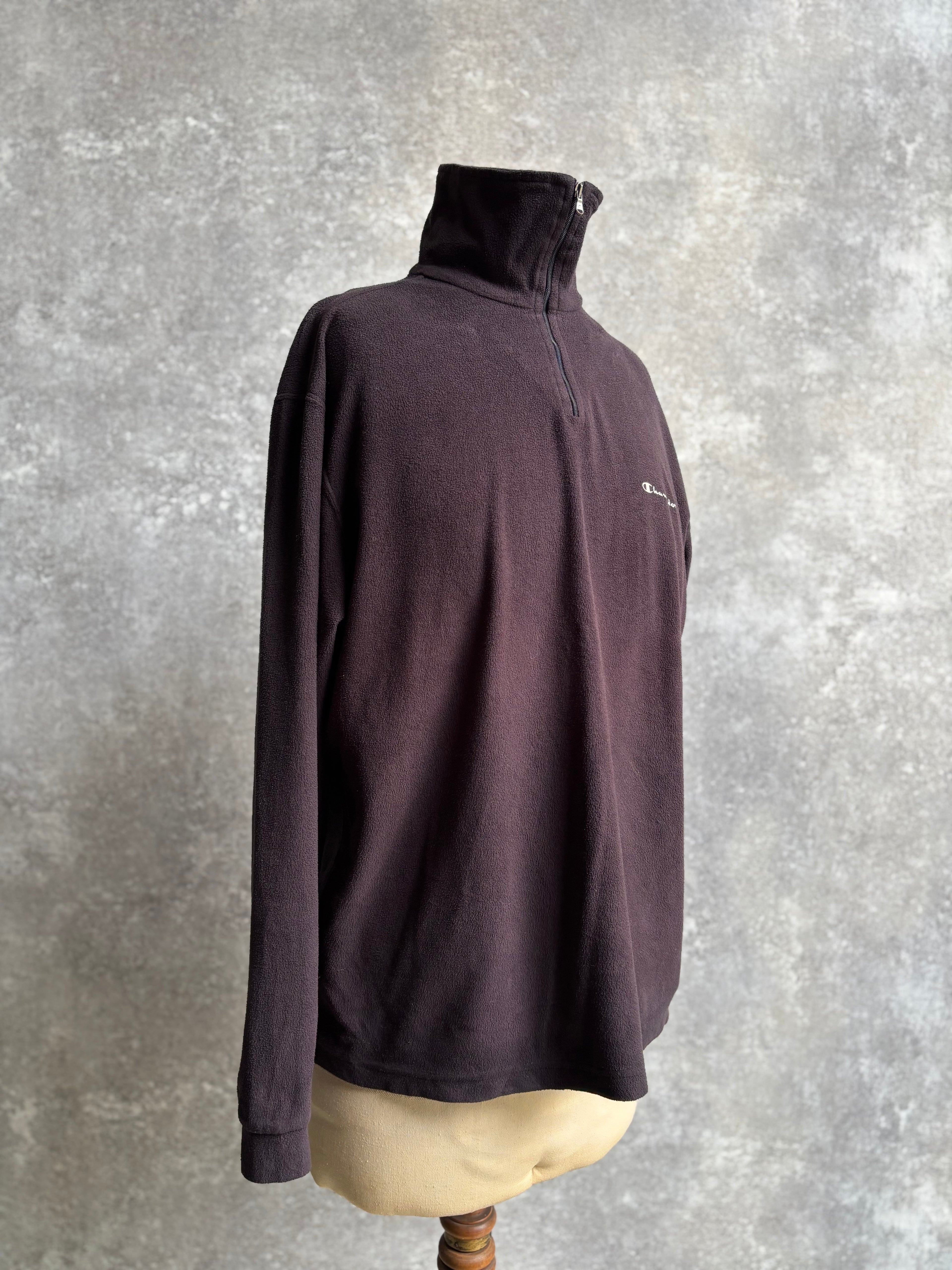 【1990’s】Champion Black Half-Zip Fleece Pullover