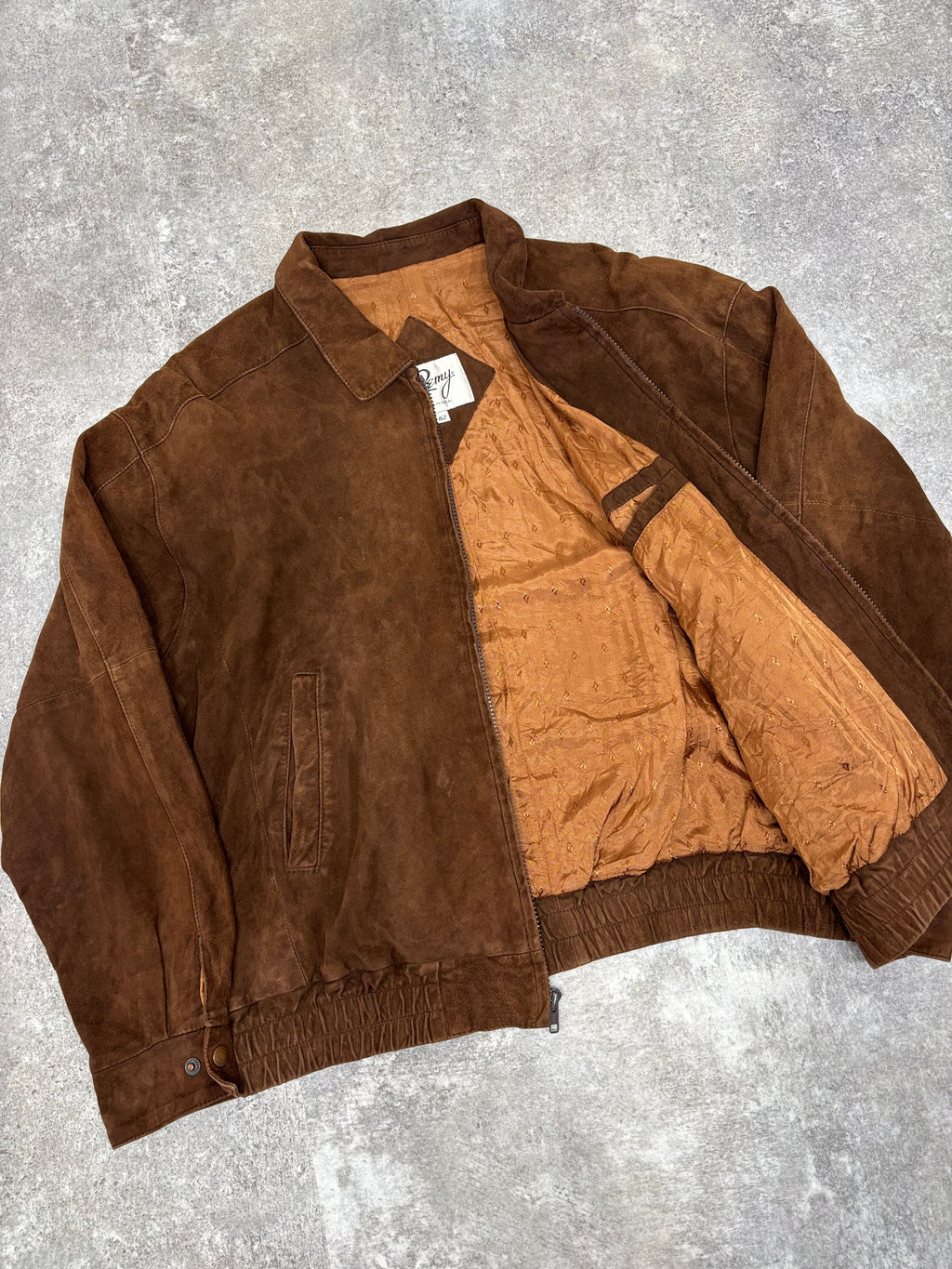 Brown Suede Leather Zip Jacket